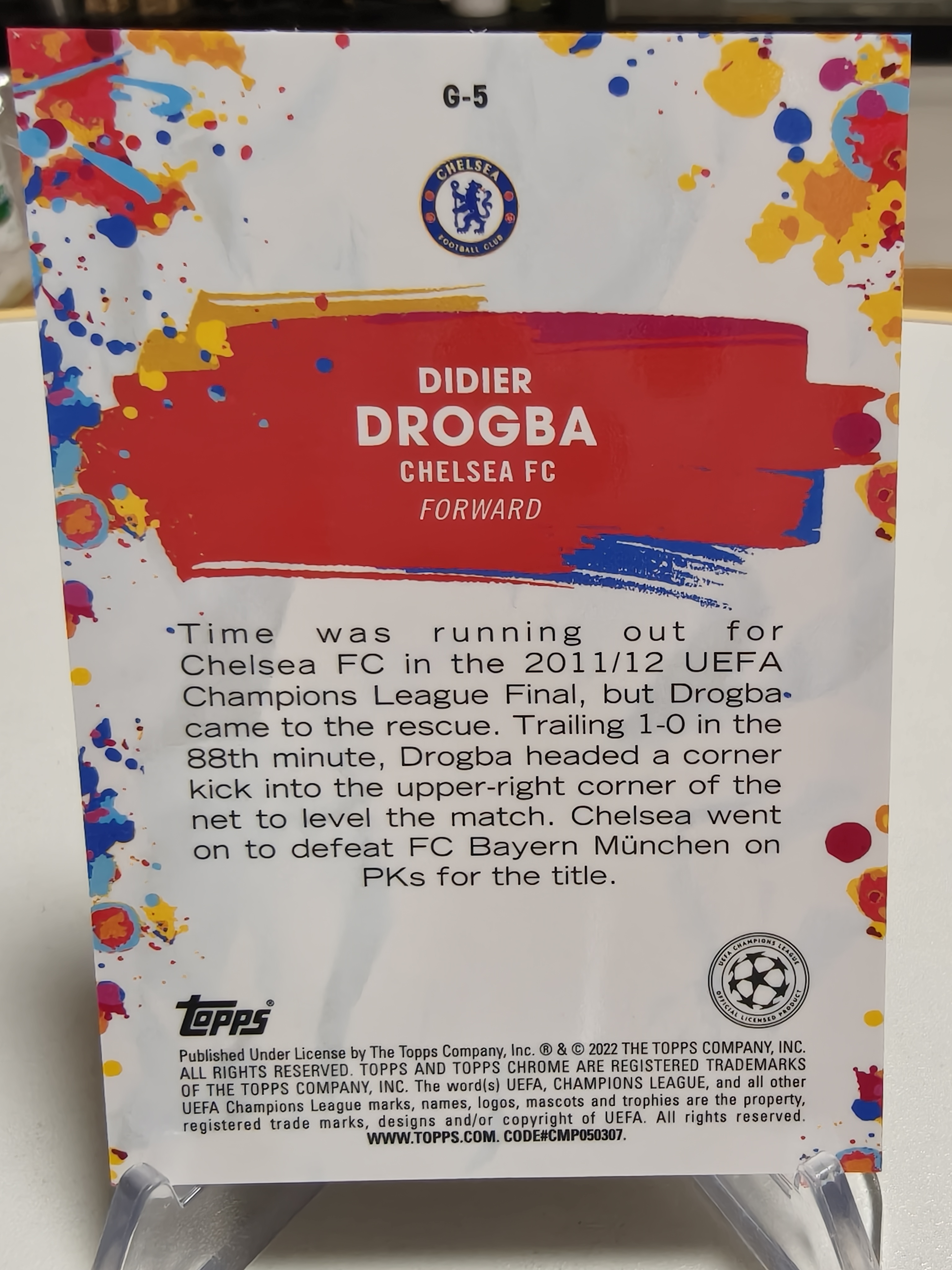 2021-22 Topps Chrome Didier Drogba 欧冠 切尔西 迪迪埃德罗巴 银折 折射 进球力 Golazo 特卡 默认通行品相 细节如图 凑套 收藏必备【拍前务必看描述】