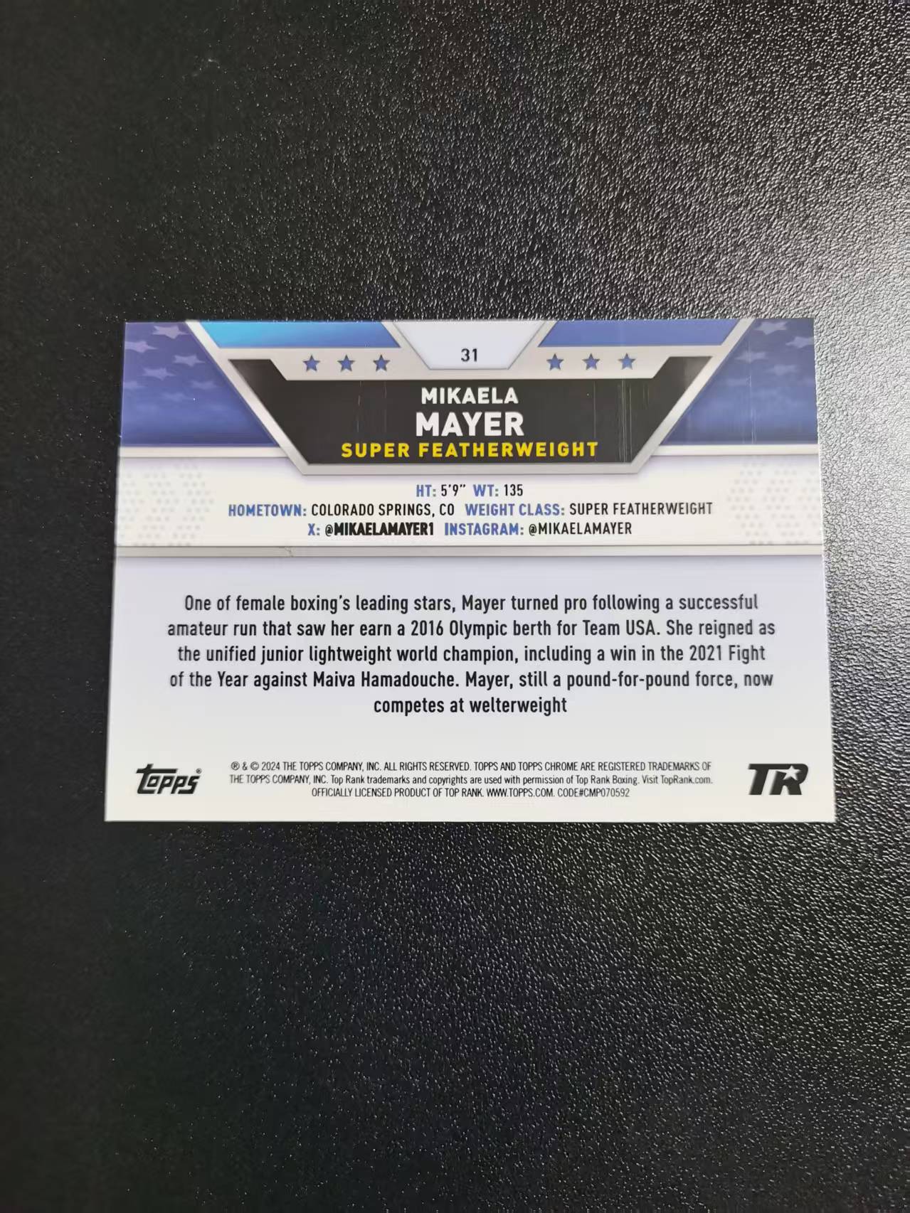 2024 Topps Chrome Mikaela Mayer 米卡艾拉梅耶 新秀RC UFC TC 折射 收藏凑套 卡品如图 免费代拍CLB30