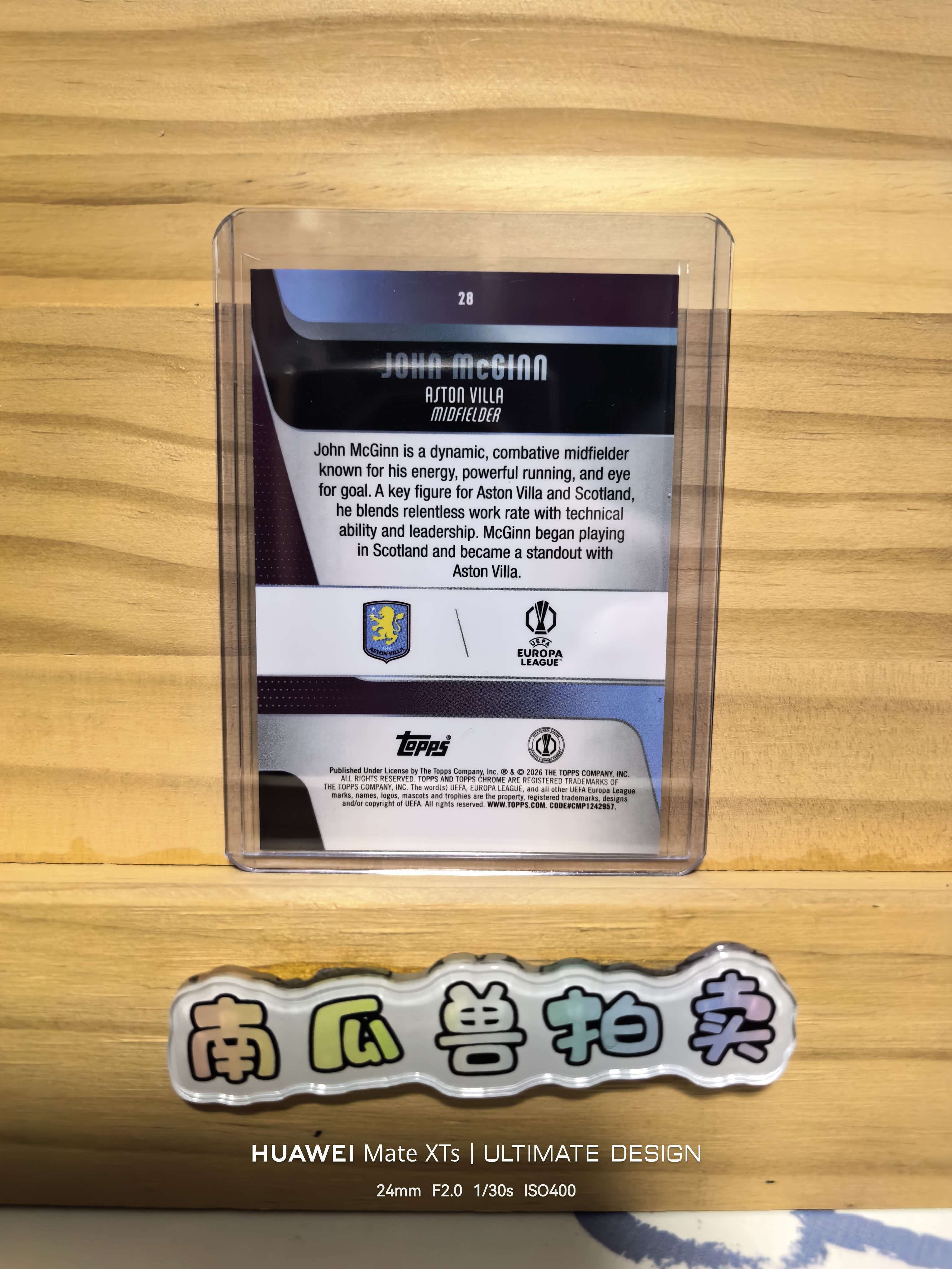 2025-26 Topps Chrome 欧冠 TC John McGinn 麦克金 阿斯顿维拉 299编 不保卡品 米代尔8.31