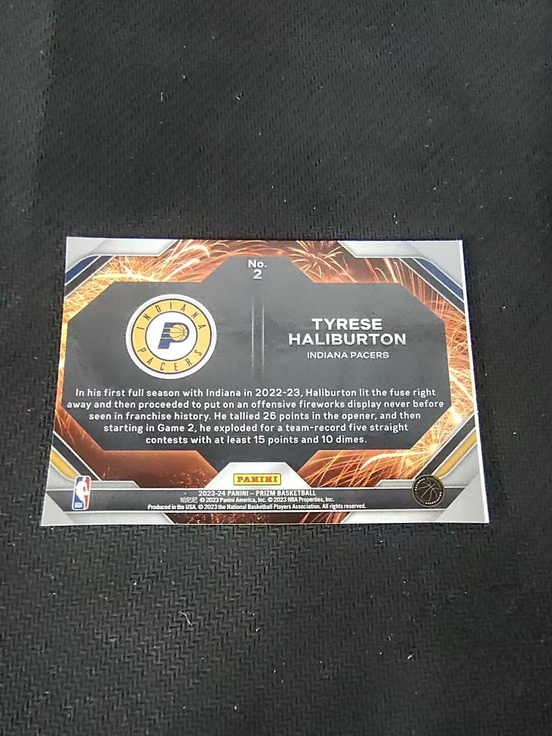 【可合并,不累计】2023-24 Panini Prizm Tyrese Haliburton 泰雷塞 哈利伯顿 国王 烟花特卡 PZ 划痕 边角微瑕 介意勿拍 #2