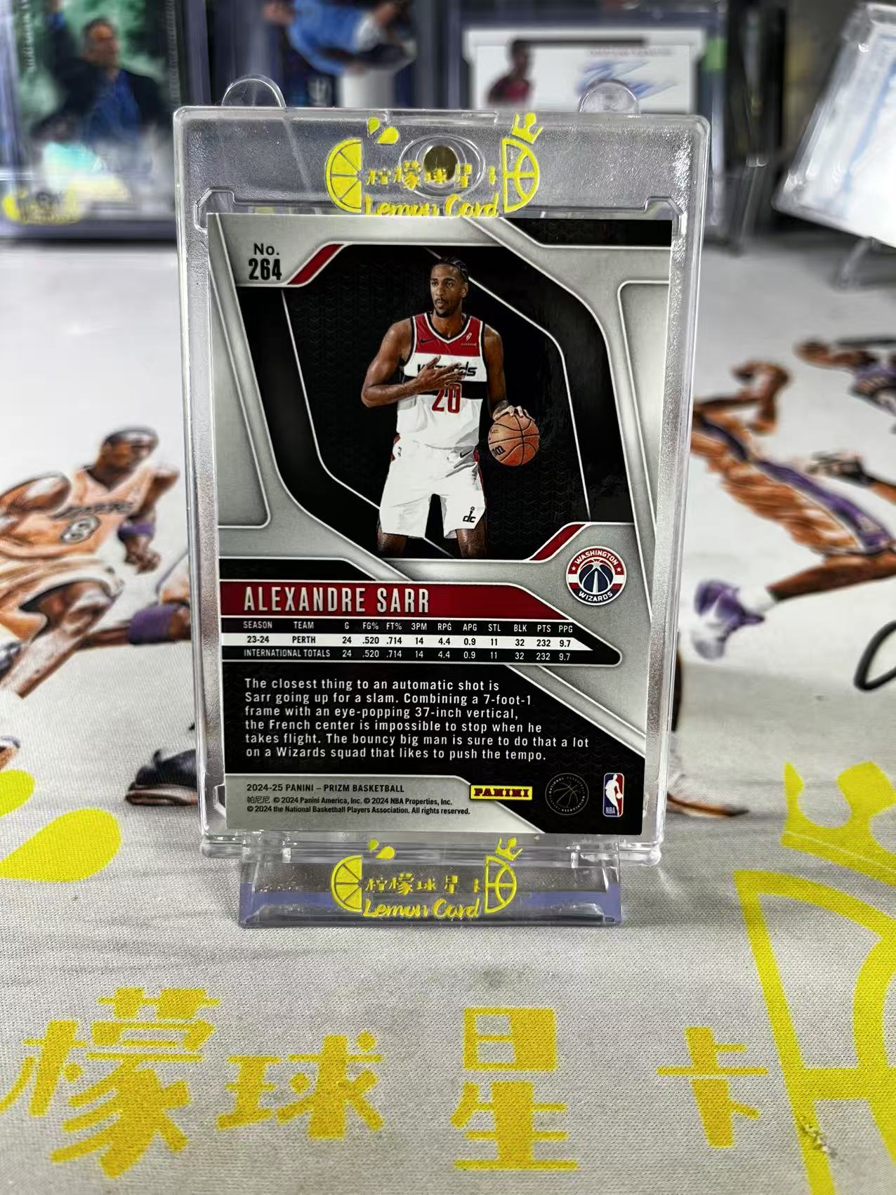 2024-25 Panini Prizm Alex Sarr 【柠檬球星卡拍卖】奇才 亚历克斯 萨尔 新秀 RC base 折射 pz 微瑕如图 #不语