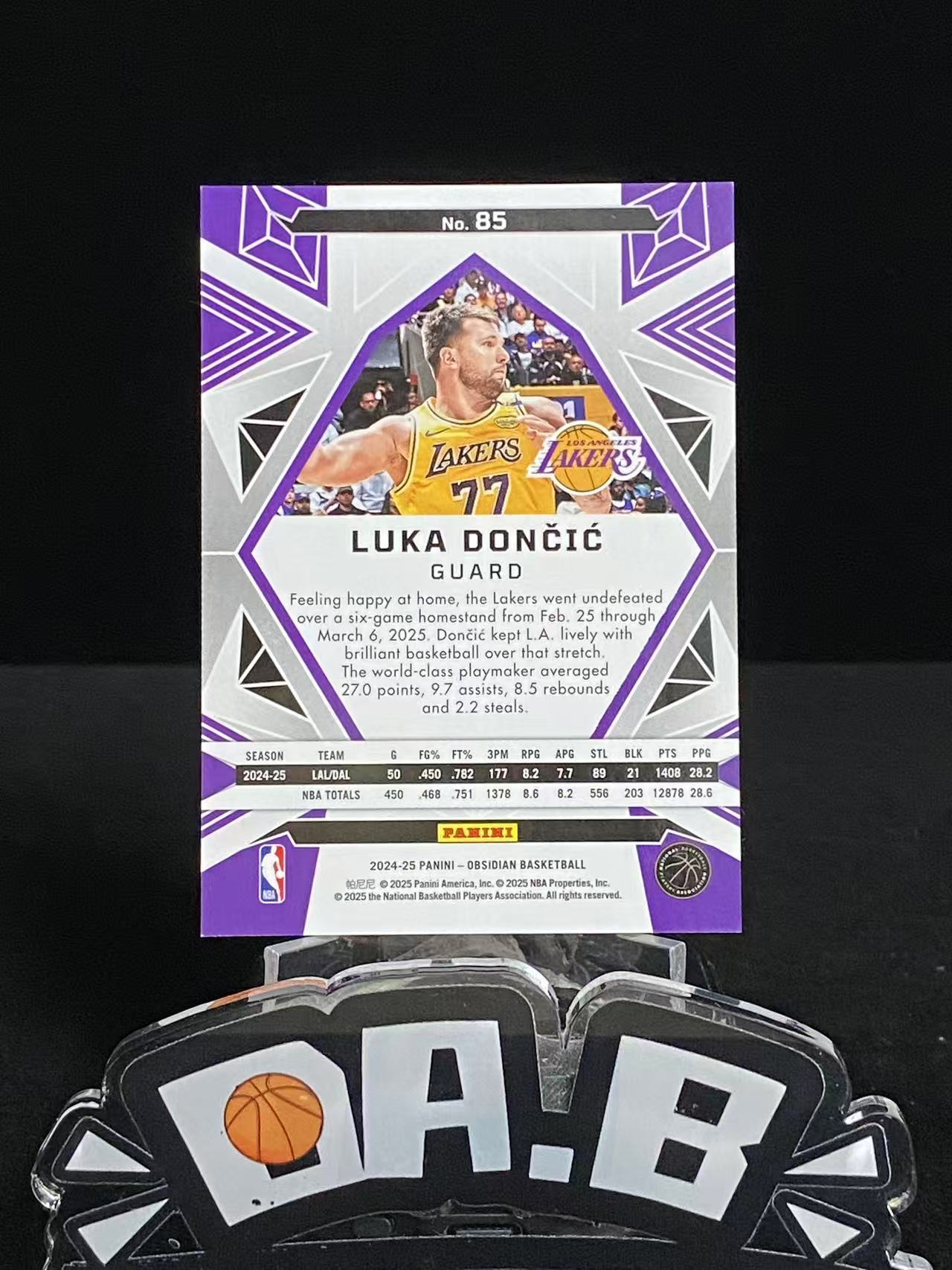 2024-25 Panini Obsidian Luka Doncic 【大彪代拍预付90%】黑曜石 湖人 卢卡东契奇 红折 微瑕如图 洁世一