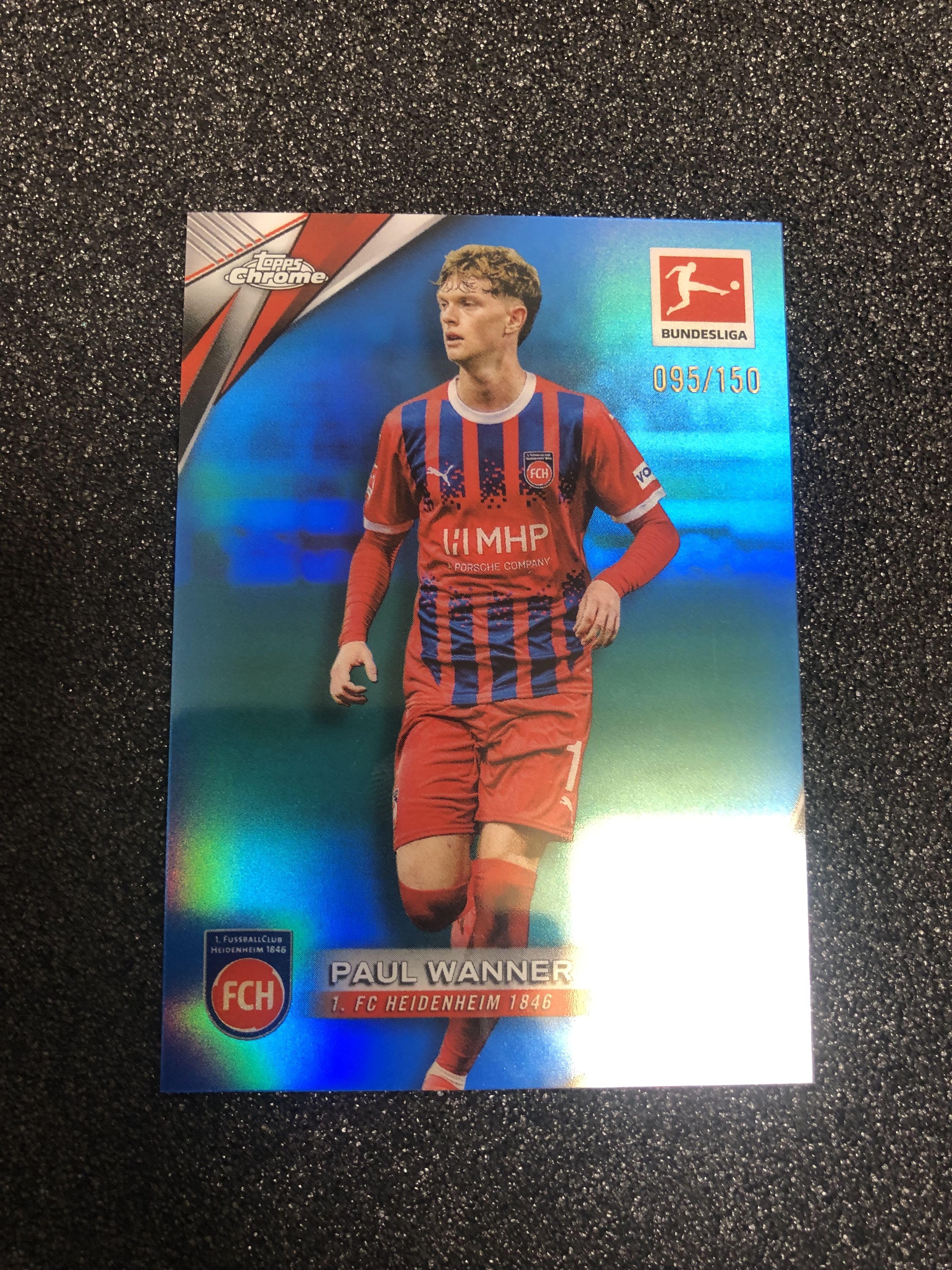 2024-25 Topps Chrome Paul Wanner 德甲tc 保罗-万纳 德国 拜仁 海登海姆 埃因霍温 150编 蓝折 095/150 卡品如图 凑套收藏必备