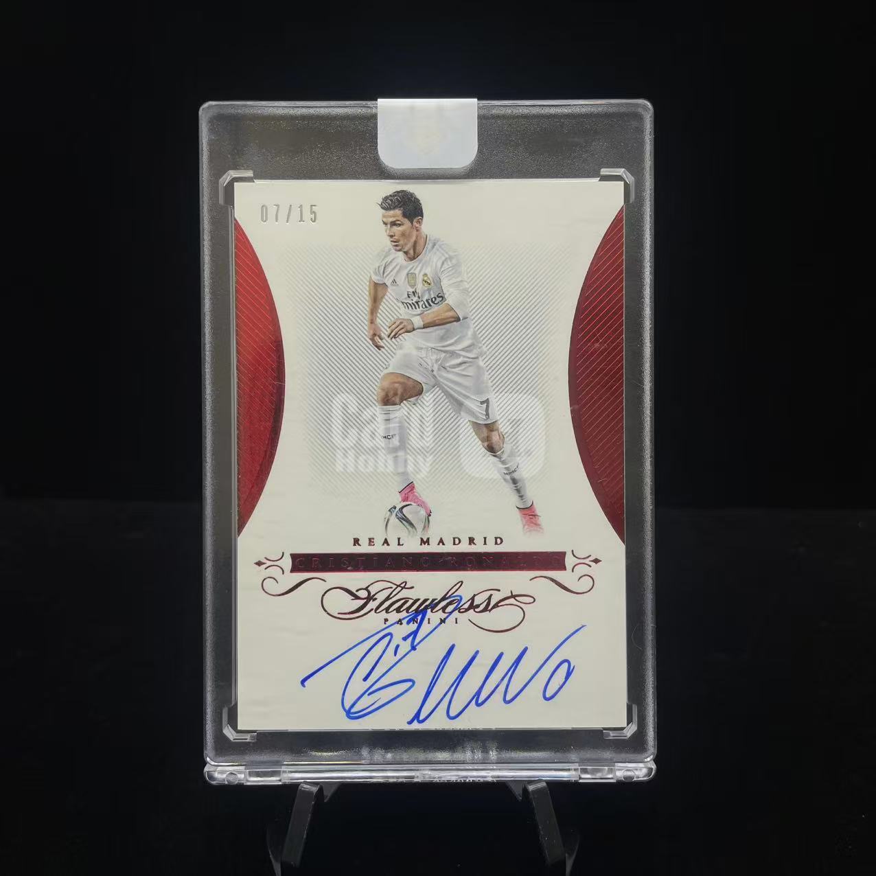 【德基拍卖】2015-16 Panini Flawless Cristiano Ronaldo 元年手提 皇家马德里 C罗 罗纳尔多 卡签 Signatures 完美签字 签名 红平行 7/15编 同背 原封砖 收藏必备 Andy7-5