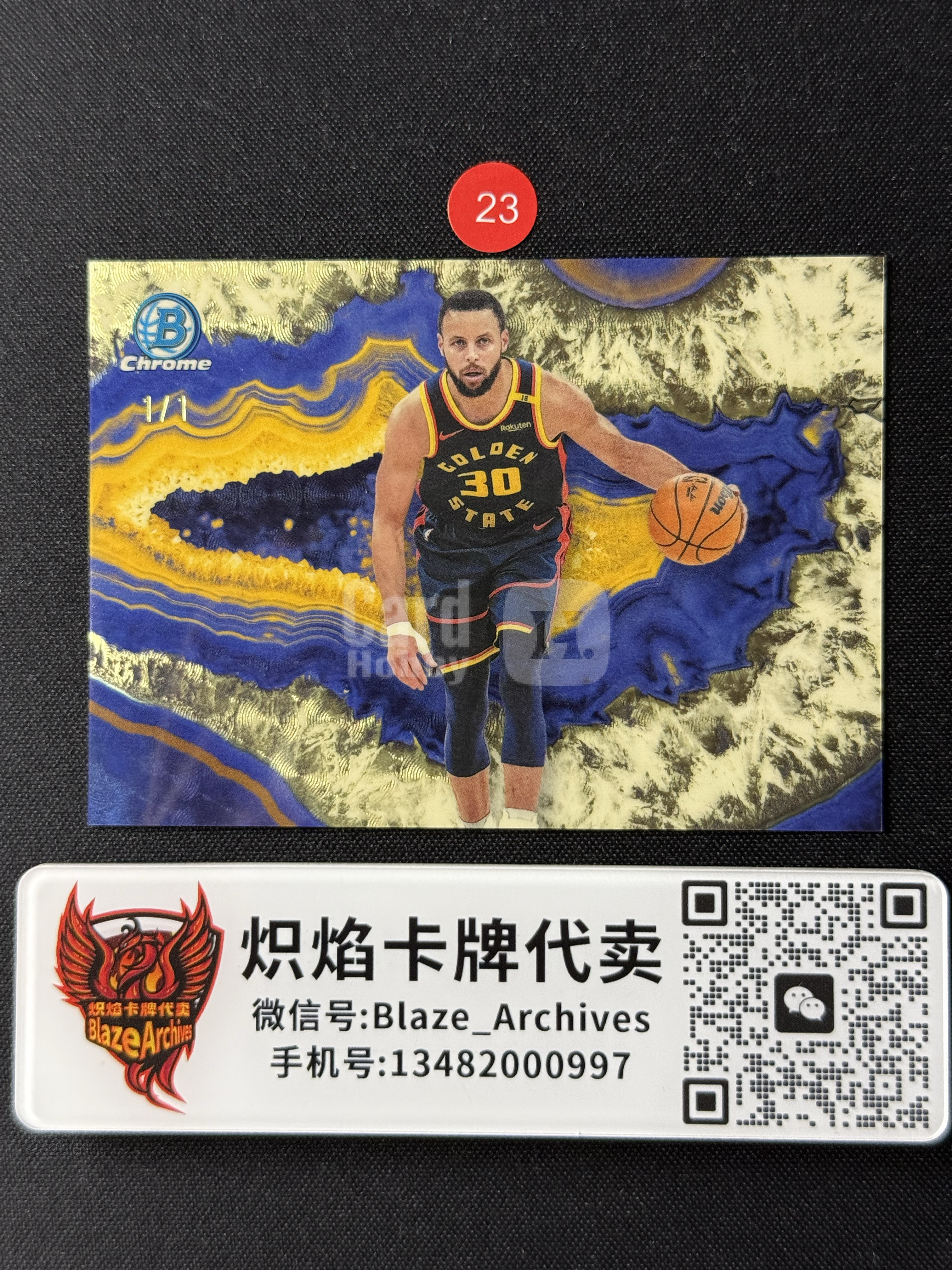 【炽焰拍卖】2025-26 Topps Bowman Chrome Stephen Curry 勇士 斯蒂芬 库里 历史三分王 1/1编 1of1 Crystalized 晶洞 水晶 结晶石 爆金折 折射 元年大比例 SSP 微瑕#立洲