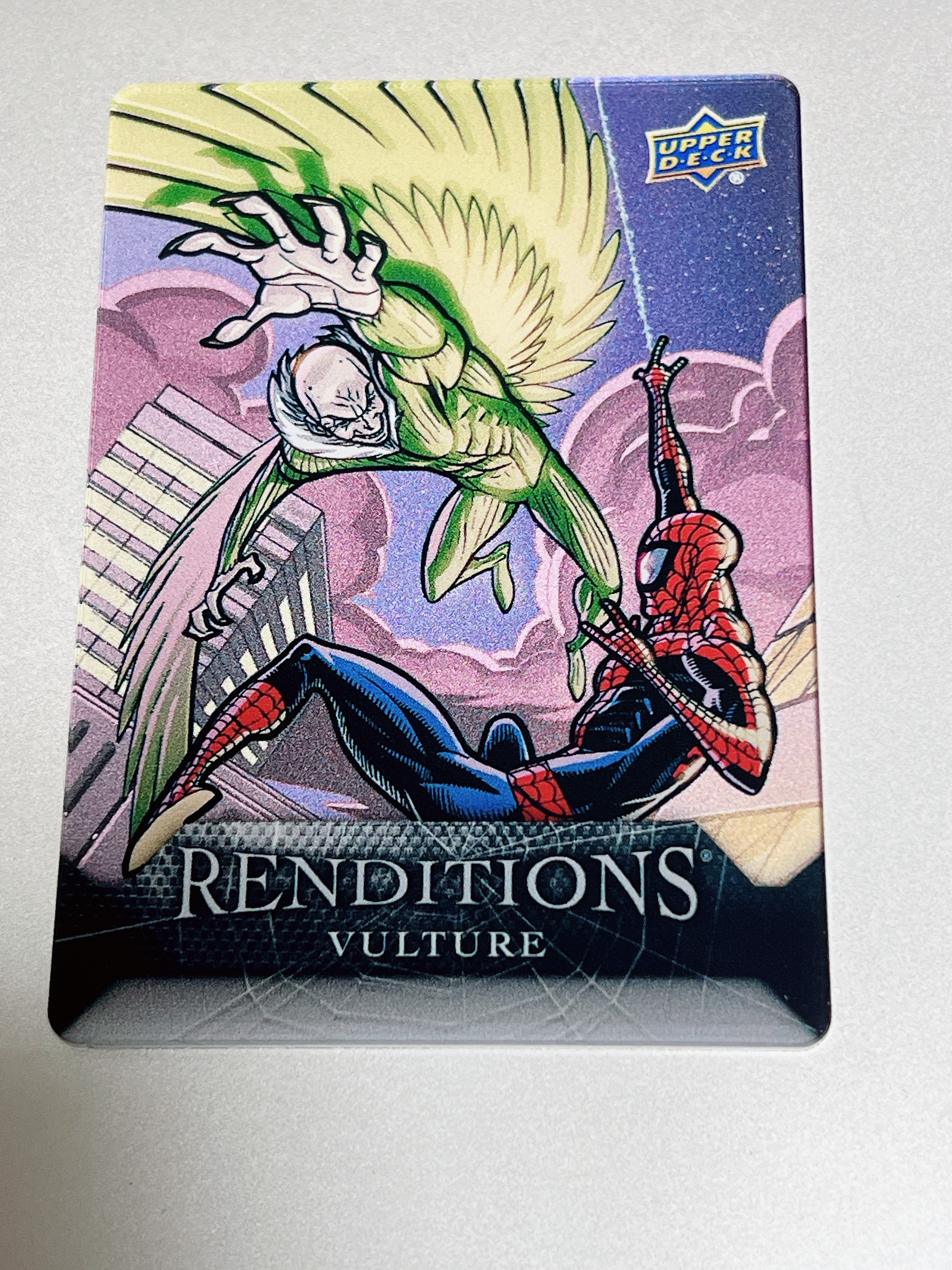 2024 Upper Deck Marvel Renditions Spider-man 蜘蛛侠演绎 演变 蜘蛛侠 亚克力特卡 玻璃板 /50编 秃鹫 Vulture 漫威 42/50 绝版收藏