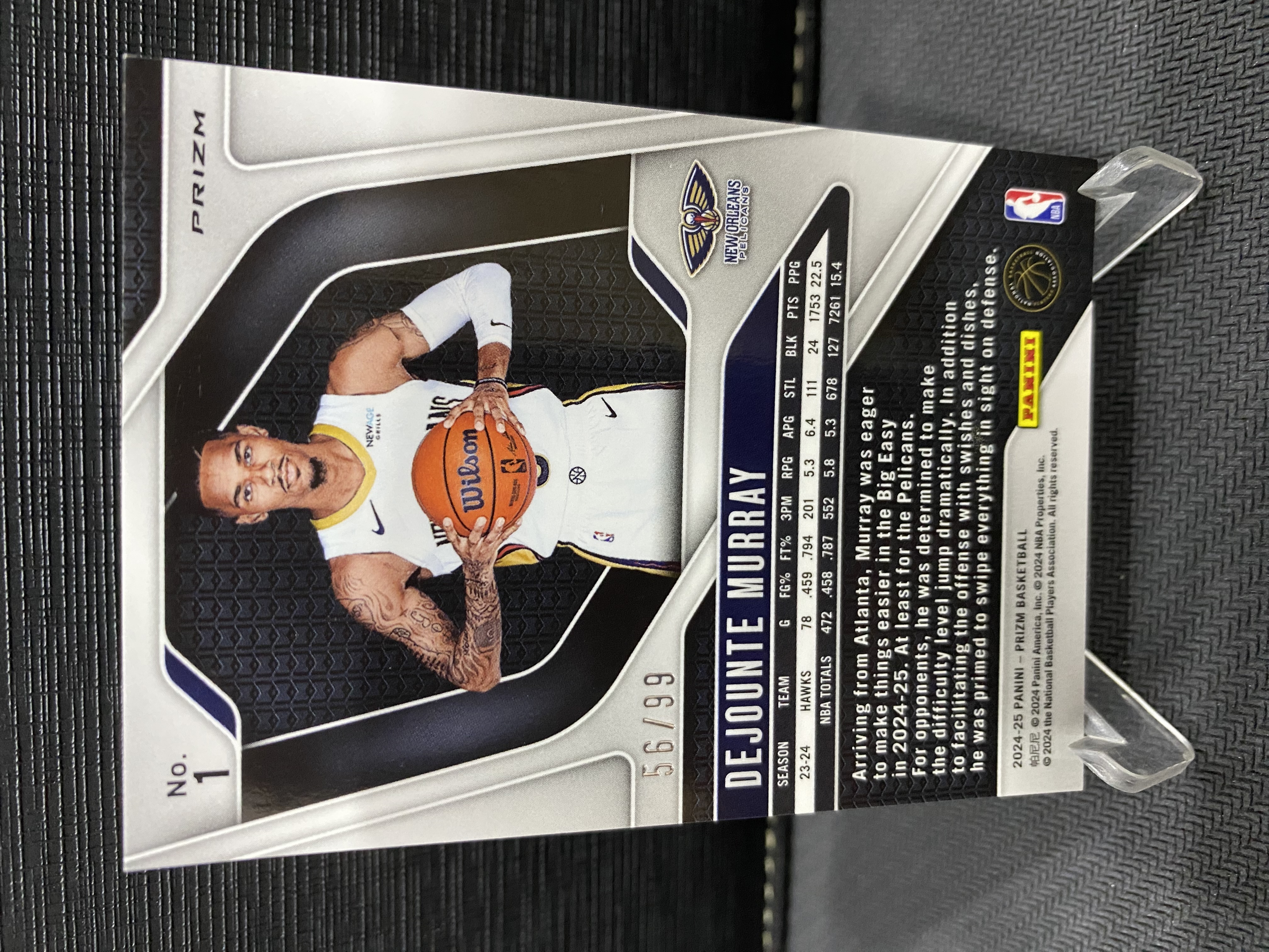 2024-25 Panini Prizm Dejounte Murray PZ 鹈鹕 德章泰 穆雷 99编 紫折 收藏必备 卡品如图 -老道-【乌苏拍卖】