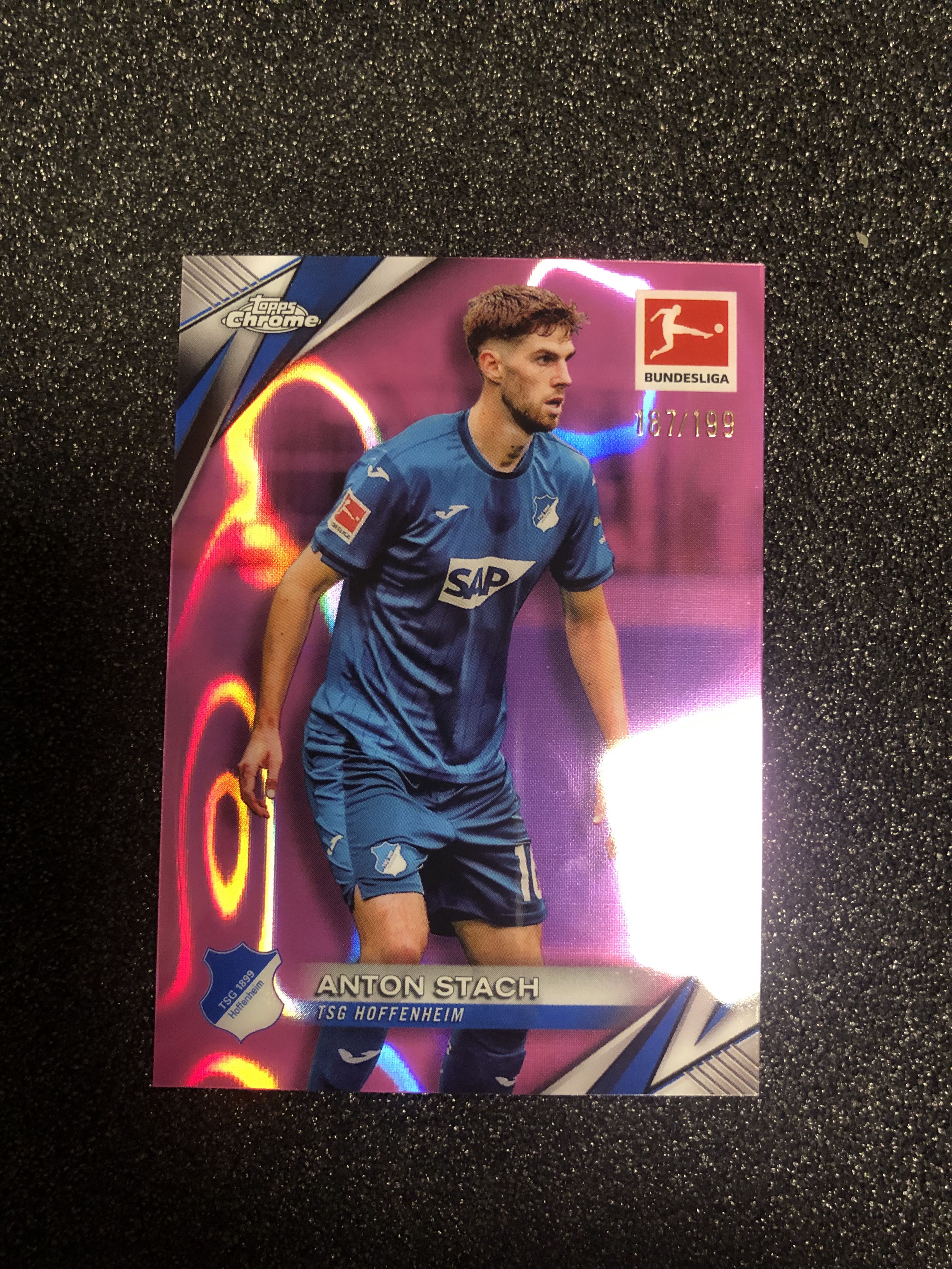 2024-25 Topps Chrome Anton Stach 德甲tc 施塔赫 德国 霍芬海姆 利兹联 199编 粉熔岩折 187/199 卡品如图 凑套收藏必备