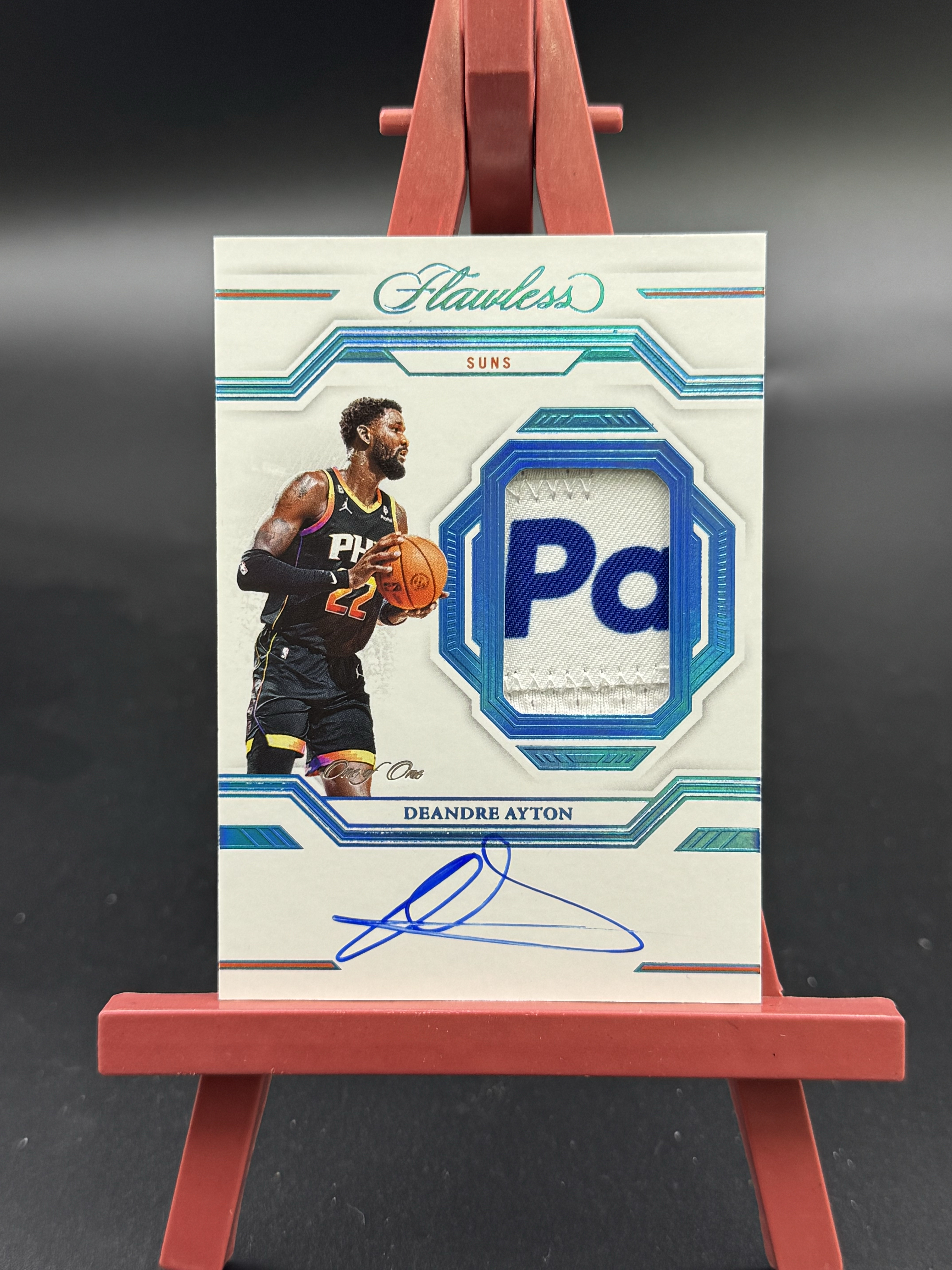 2022-23 FLAWLESS 手提 太阳 艾顿 AYTON 1/1编 1of1 1编1 SPA PA 球衣 gu亲穿落场 赞助商切割 暴力字母切割 湖水蓝 签字 卡签 卡品如图Hzo3