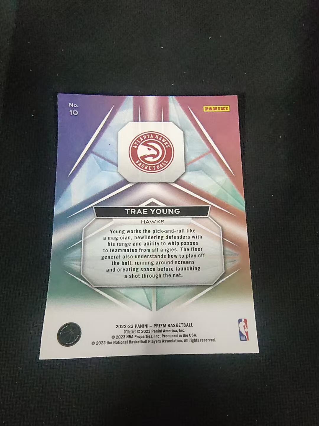 【可合并,不累计】2022-23 Panini Prizm Trae Young 老鹰 特雷 杨 纽约市长 棱镜特卡 PZ 划痕 边角微瑕 介意勿拍 #10