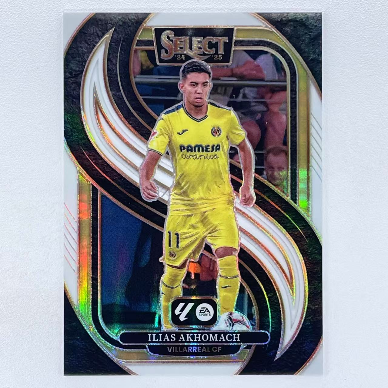 X 2024-25 Panini Select LA LIGA Ilias Akhomach 伊利亚斯 阿克霍马奇 巴萨 巴塞罗那 西班牙 西甲 08/20编 二级 白折 折射 轻印如图 美#