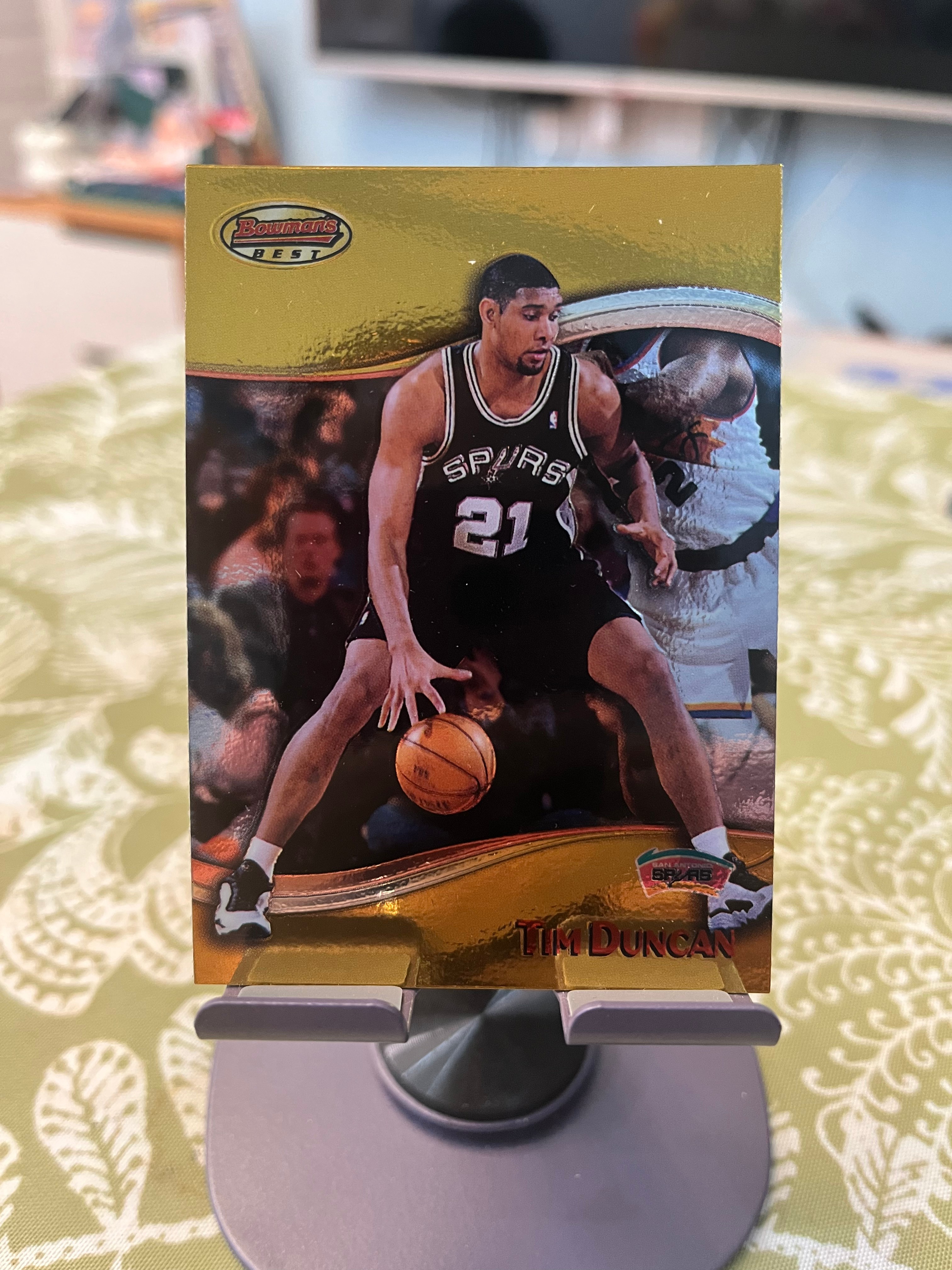 1999 Topps 老卡 老特 Tim Duncan 蒂姆 邓肯 石佛 马刺【折射 BOWMANS BEST】【边角瑕疵如图 介意勿拍】#1039