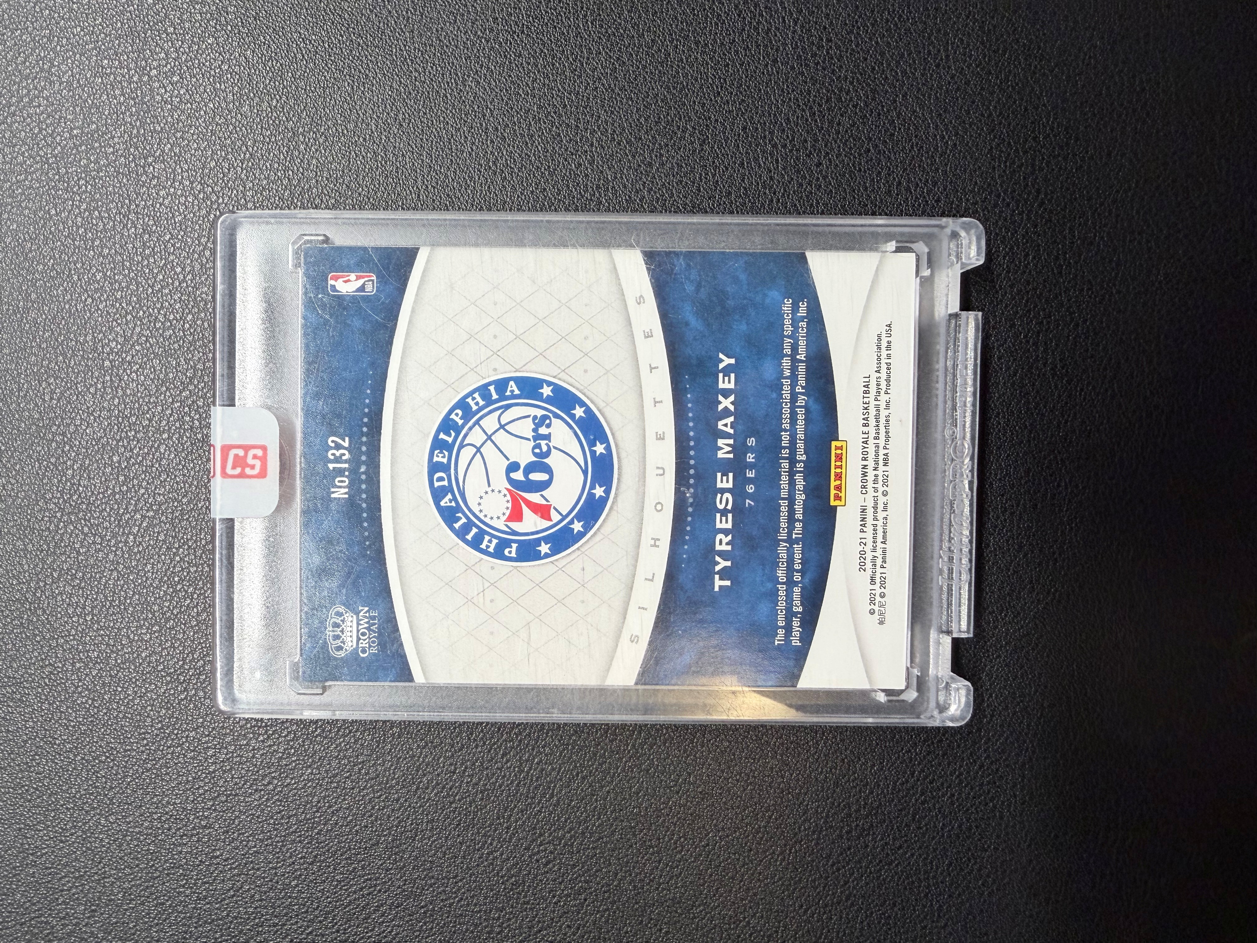 2020-21 Panini Crown Royale Tyrese Maxey RC 马克西 皇冠系列 剪影 大HIT 25编 大窗三色切割 新秀RPA 卡签 签字 76人核心 原封砖 未来可期