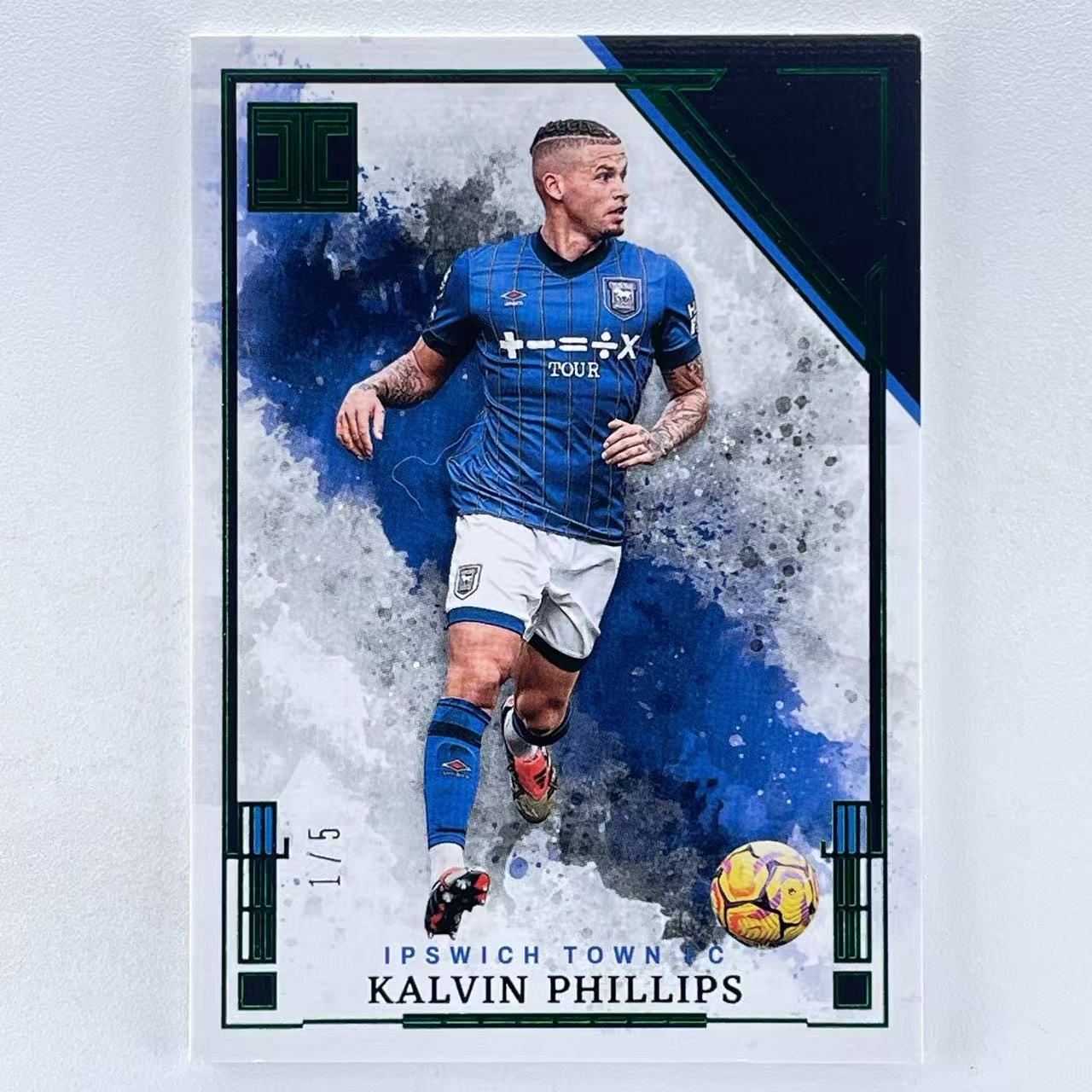 X 2024-25 Panini Impeccable Kelvin Phillips 卡尔文 菲利普斯 1/5编 首编 绿平行 Base 英格兰 利兹联 曼城 西汉姆联 伊普斯维奇 英超 小真金 轻印如图 美#
