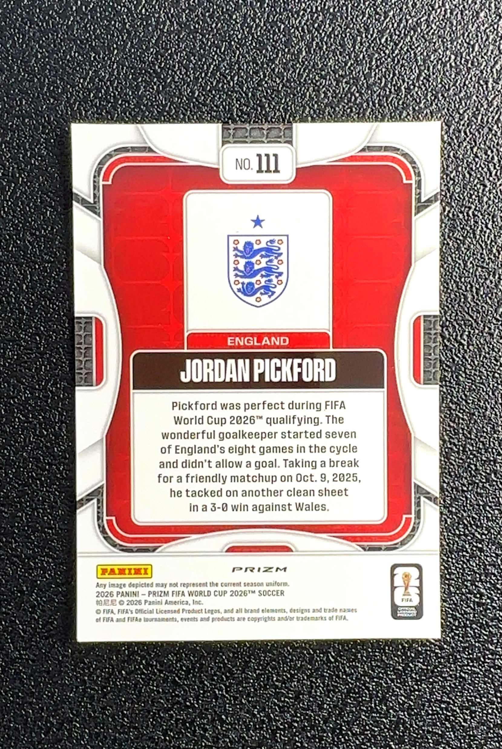 【岛屿拍卖】2025 Panini Prizm Jordan Pickford 乔丹·皮克福德 银折 折射 卡品如图 高价值 #111 England 英格兰 0023#175