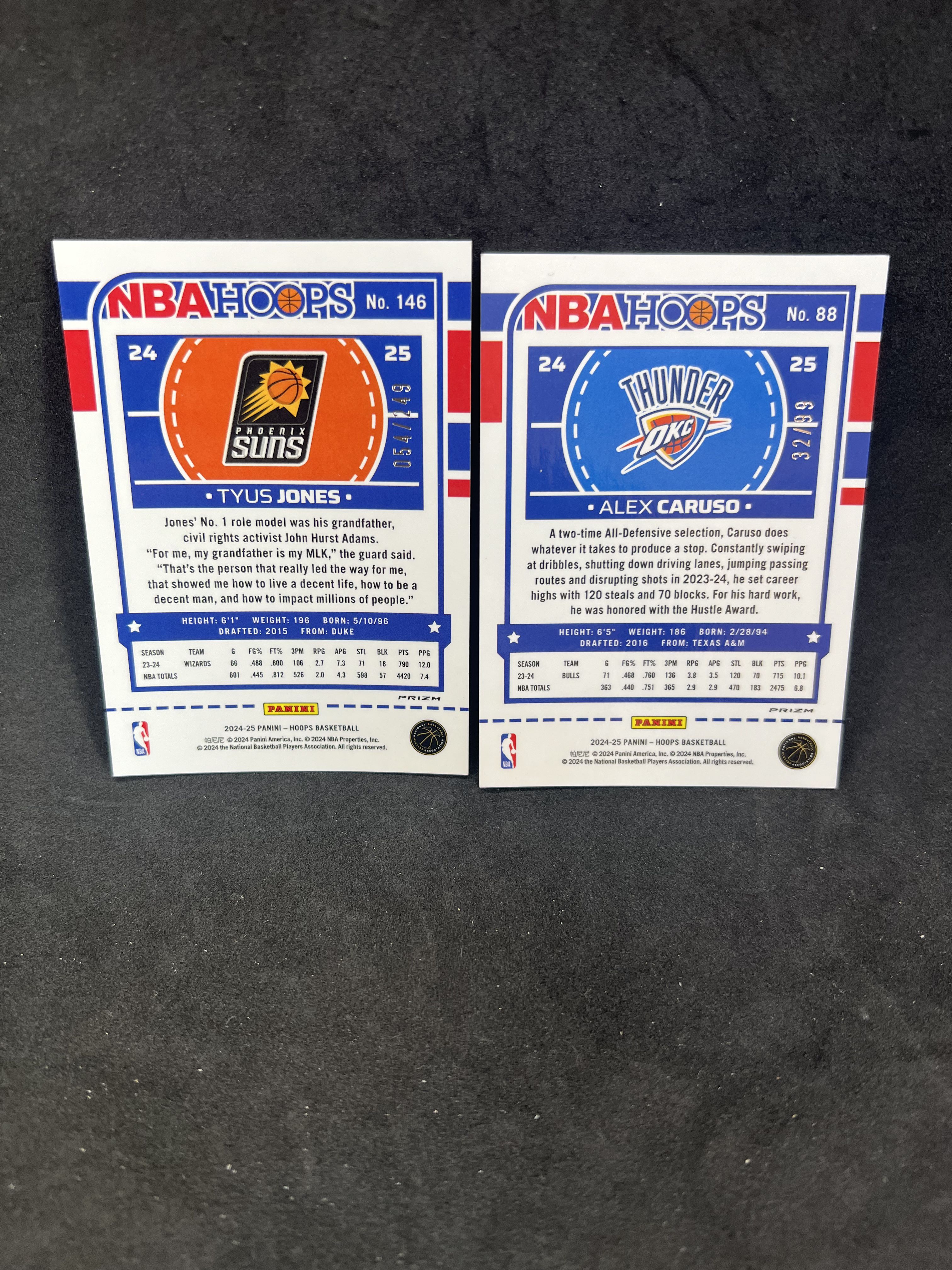 【赛卡代卖】 24-25 PANINI HOOPS 琼斯 卡鲁索 2张 折射 核心 热门 球员 带编 性价比 打包 1118K12