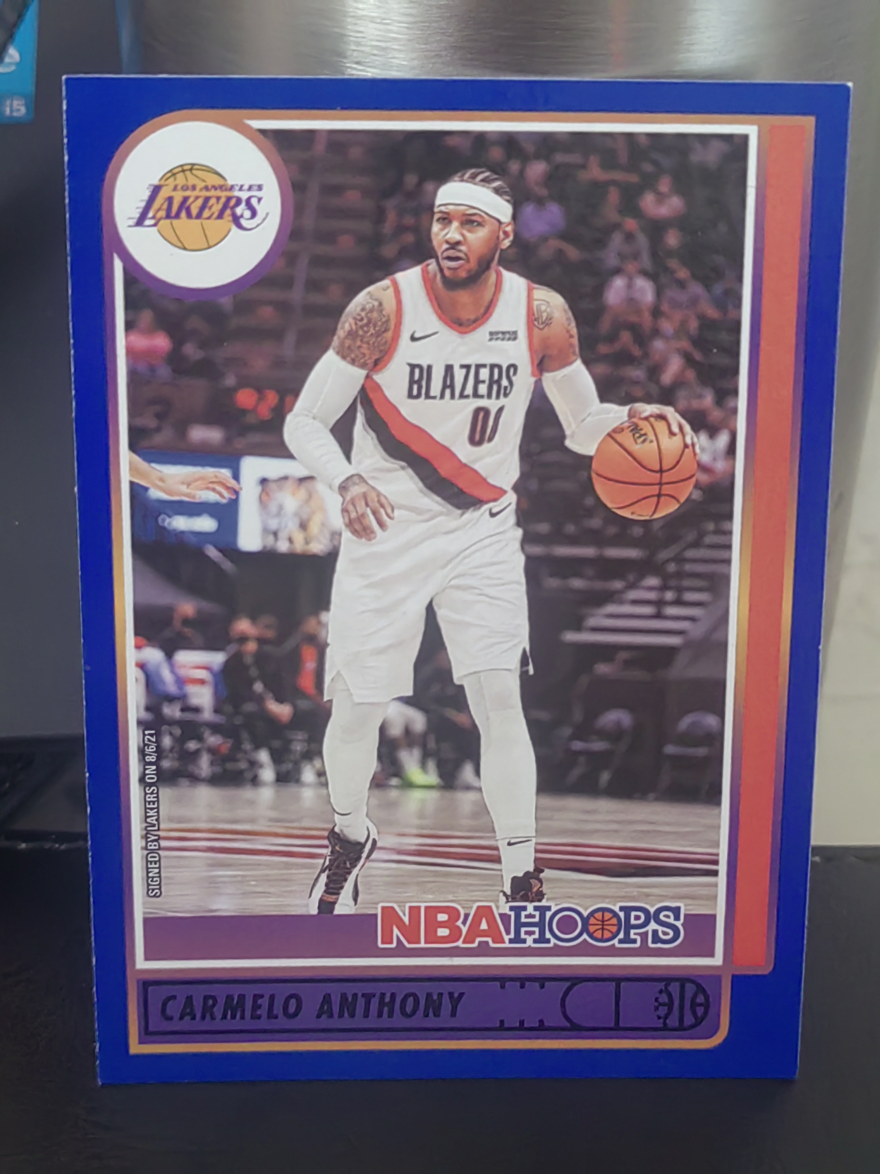 2021-22 Panini Hoops Carmelo Anthony Hoops 蓝平行 卡梅隆 安东尼 甜瓜 湖人 篮 白边白角 不保卡品 卡品如图