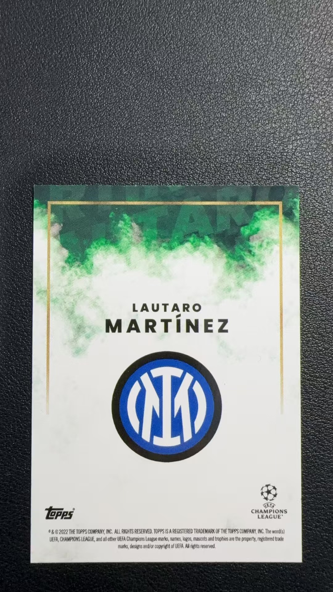 2022 Topps Platinum Lautaro Martinez 欧冠 穆里尼奥 铂金盒 国际米兰 劳塔罗马丁内斯 99编 绿折 完美签字卡品如图 xing