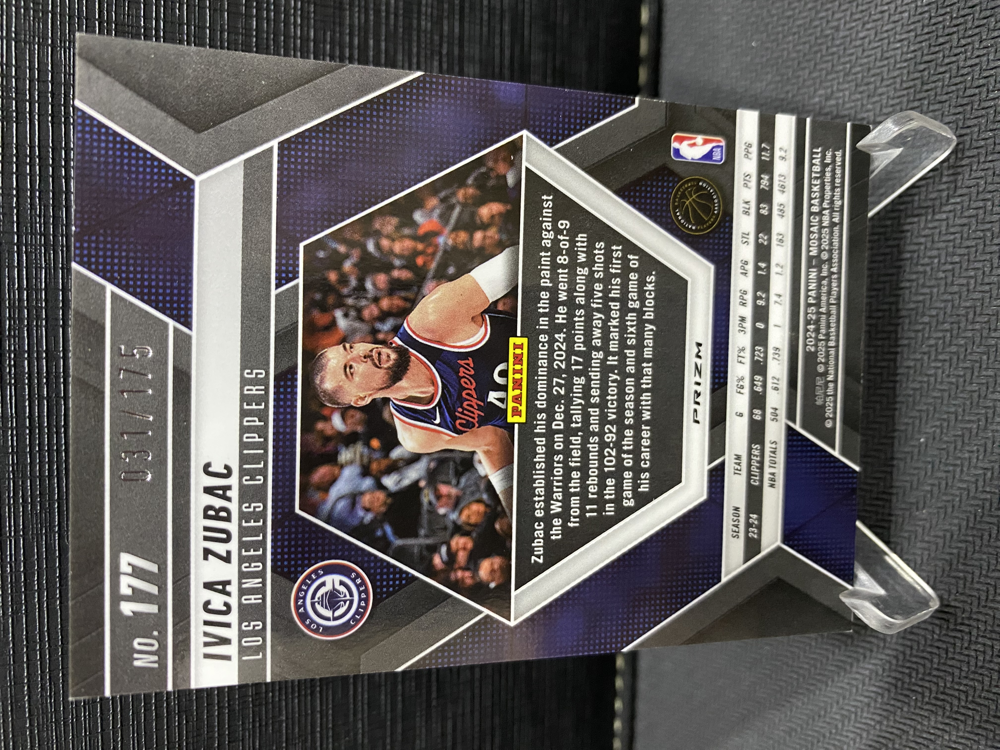 2024-25 Panini Mosaic Jordan Clarkson 马赛克 快船 祖巴茨 折射 粉马赛克折 175编 收藏必备 卡品如图 -老道-【乌苏拍卖】