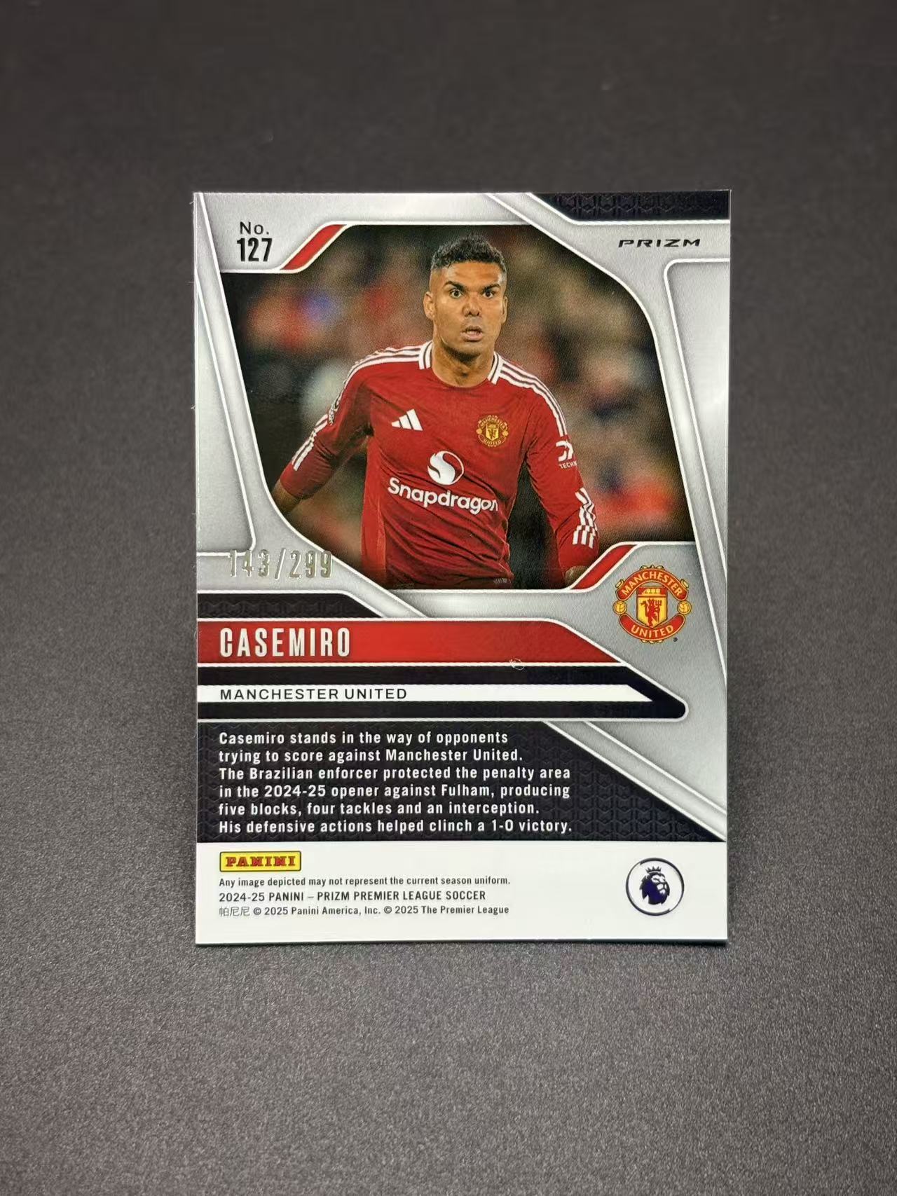 2024-25 Panini Prizm Casemiro #127 卡塞米罗 曼联 英超PZ 蓝折 Base 299编 专收必备 团团