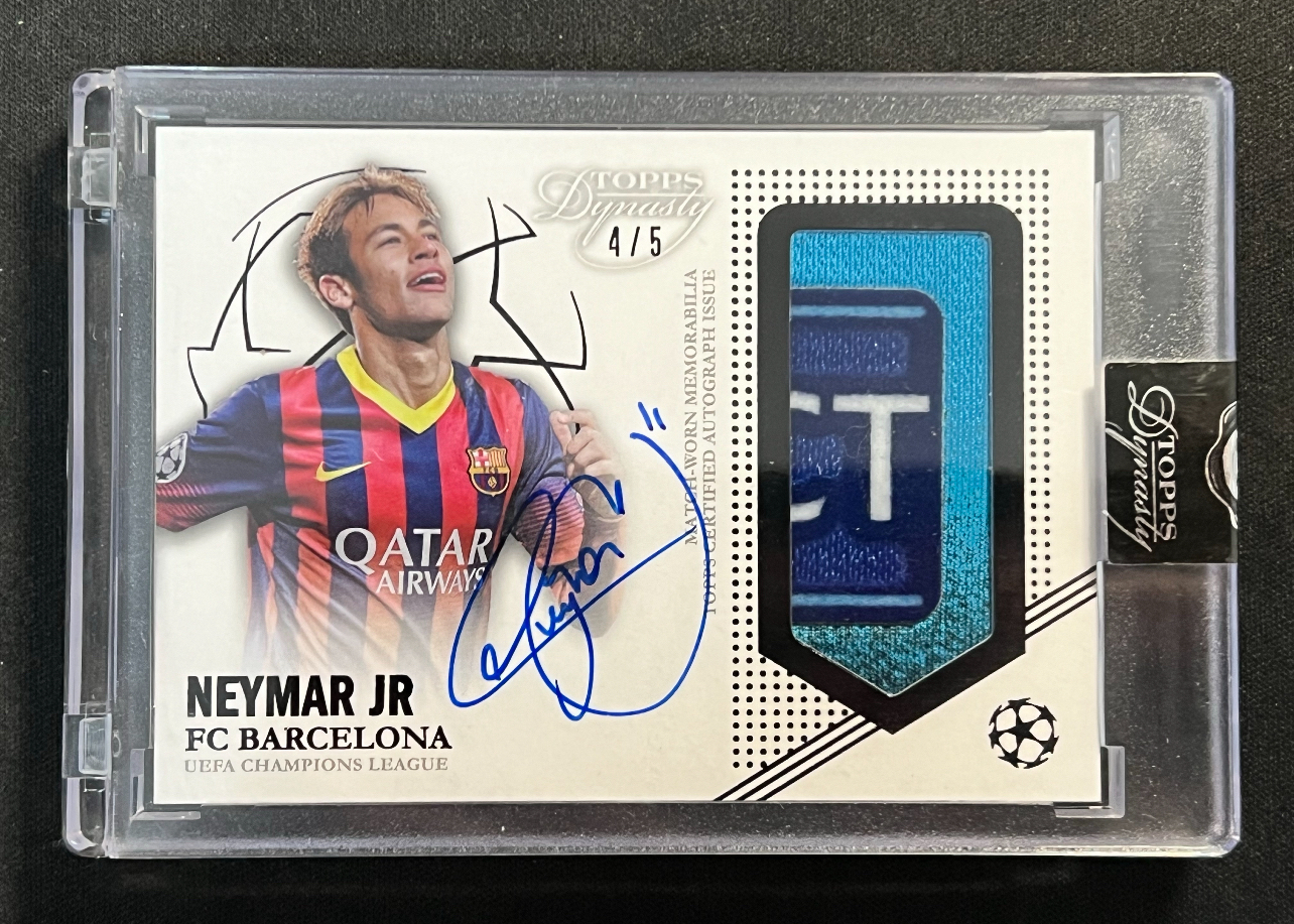 2023 Topps Dynasty Neymar Jr 王朝 内马尔 4/5编 签字/卡签!原封砖,切割暴力袖标落场Patch,巴萨 ...