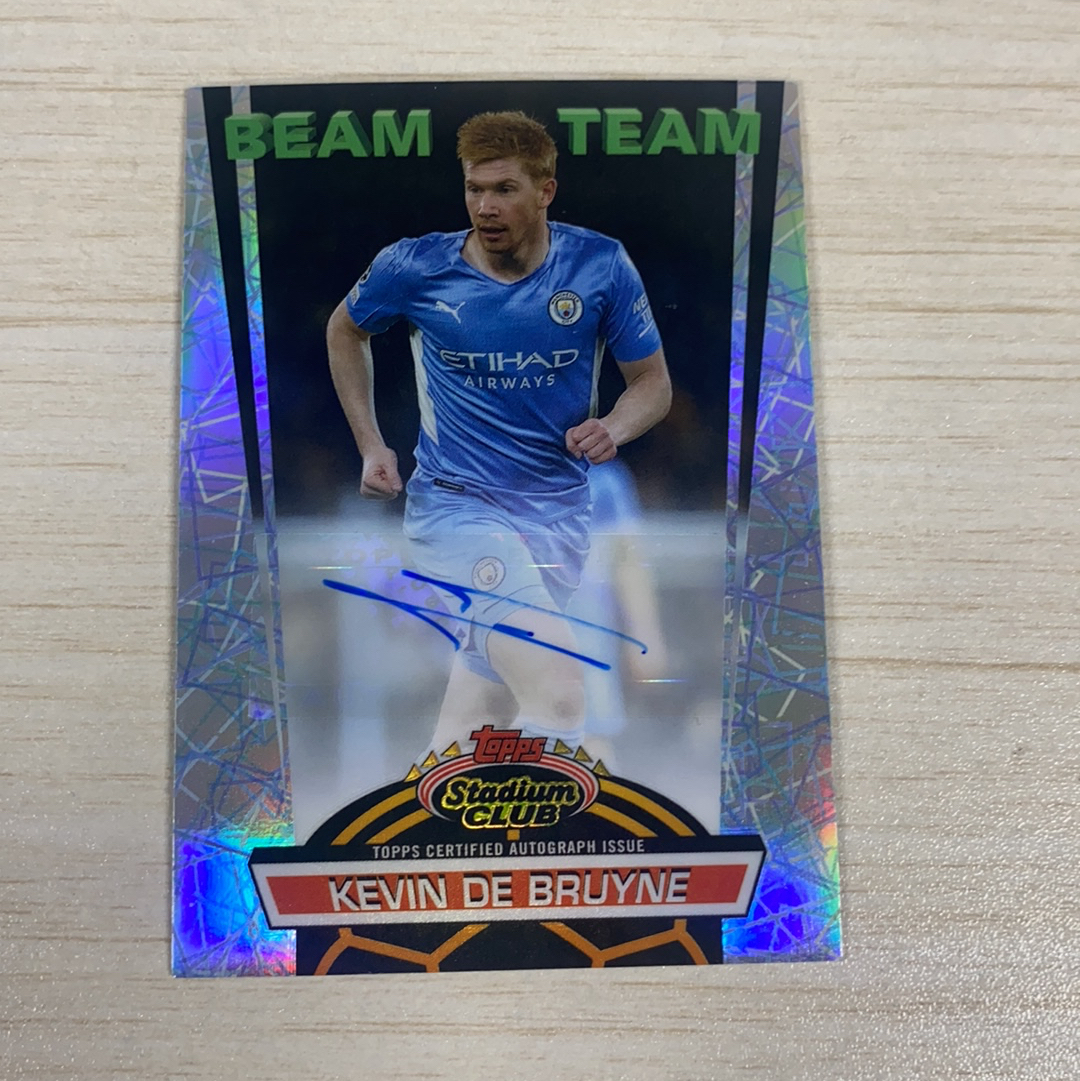 【小牛代拍】2022 Topps Stadium Club Chrome Kevin De Bruyne 欧冠 竞技场 曼城 超级巨星 凯文 德布劳内 光之队 特卡签 199编 签字 银(polo)