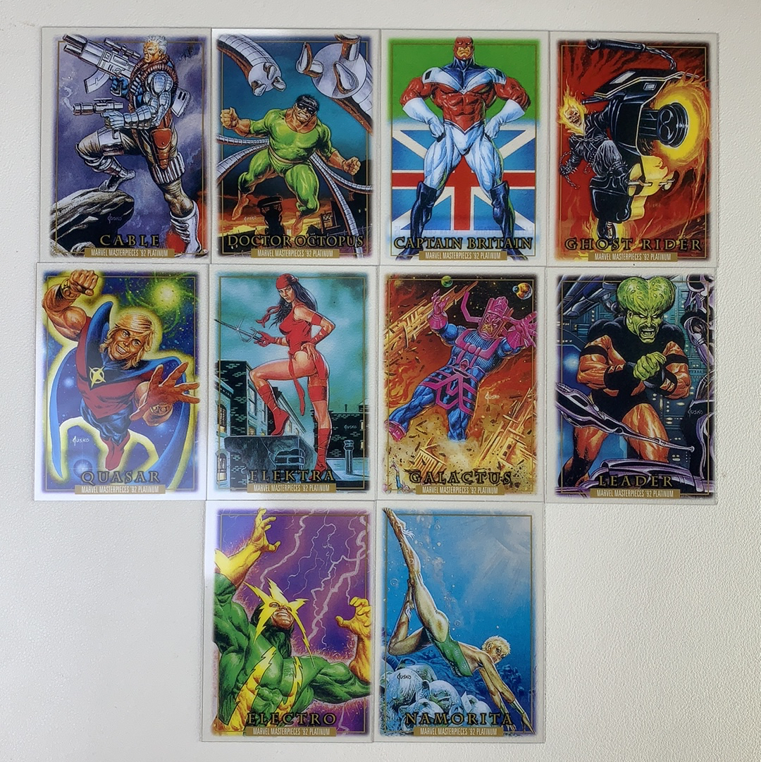 【弈卡代拍】2024 SKUBOX MARVEL漫威 Masterpieces 92白金 复刻大师 胶片 特卡 英国队长 章鱼博士 恶灵骑士等 打包 10张 品相如图 凑套必备 Mito