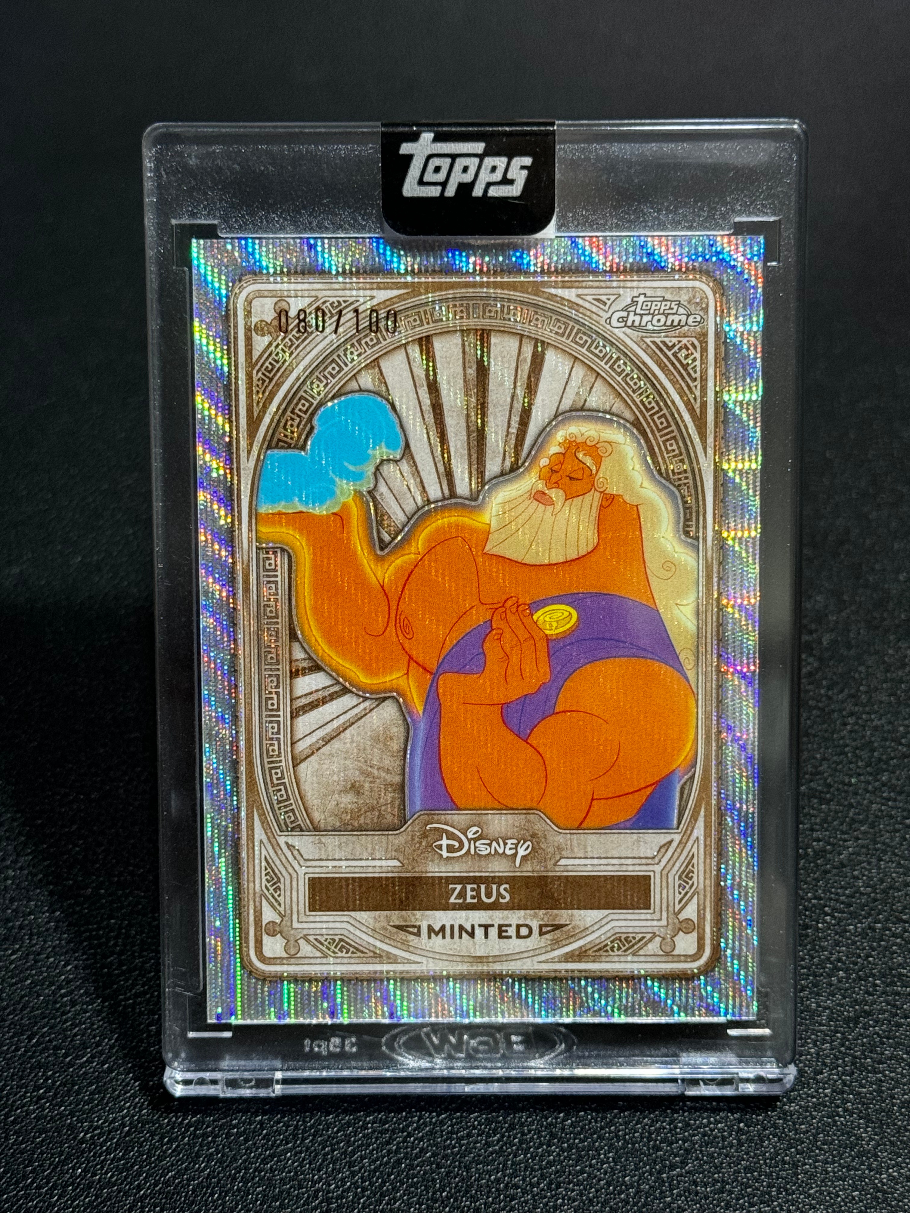 2025 Topps Disney Mint 迪士尼 Minted 1阶 铜版本 Chrome 银折 波纹折 100编 宙斯 Zeus #35 收藏 必备 LWLP