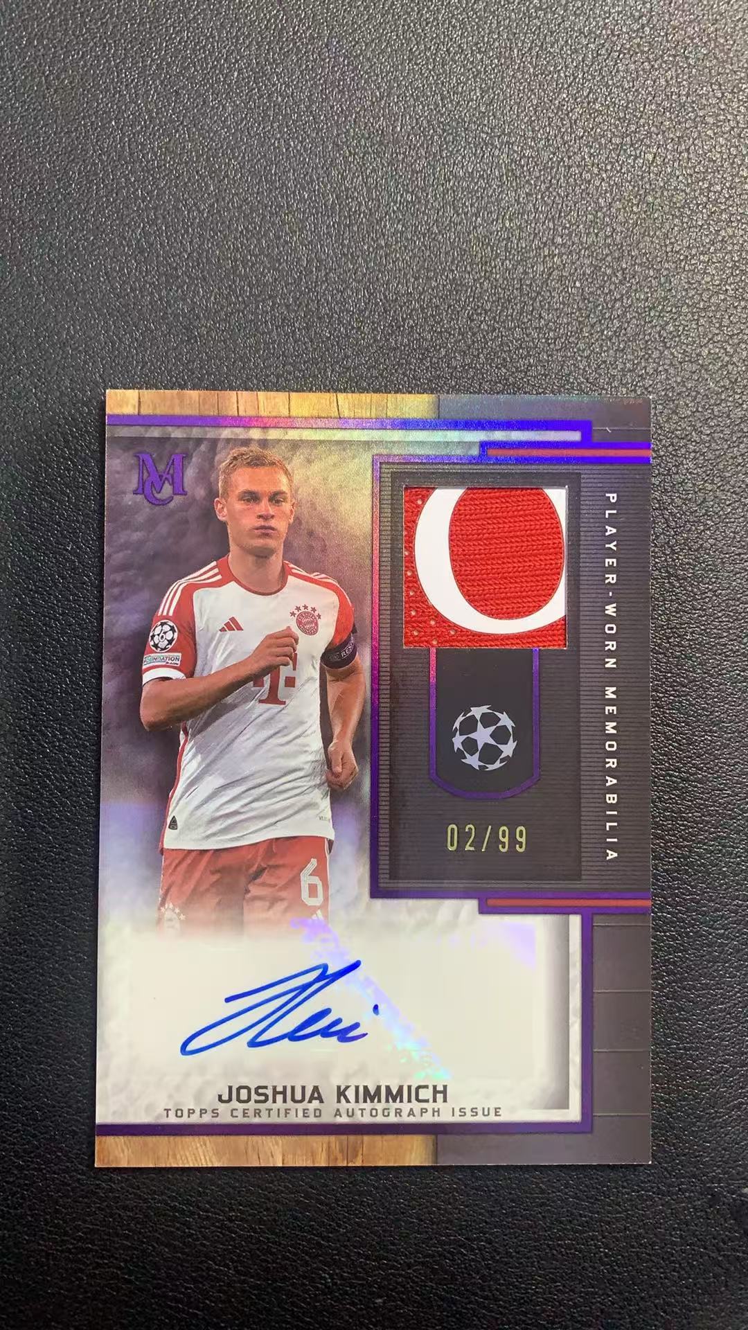 2024 Topps Museum Joshua Kimmich 欧冠博物馆 拜仁慕尼黑 基米希 紫平行 落场球衣物料 字母暴力切割 签字 99编 卡品如图 糍粑