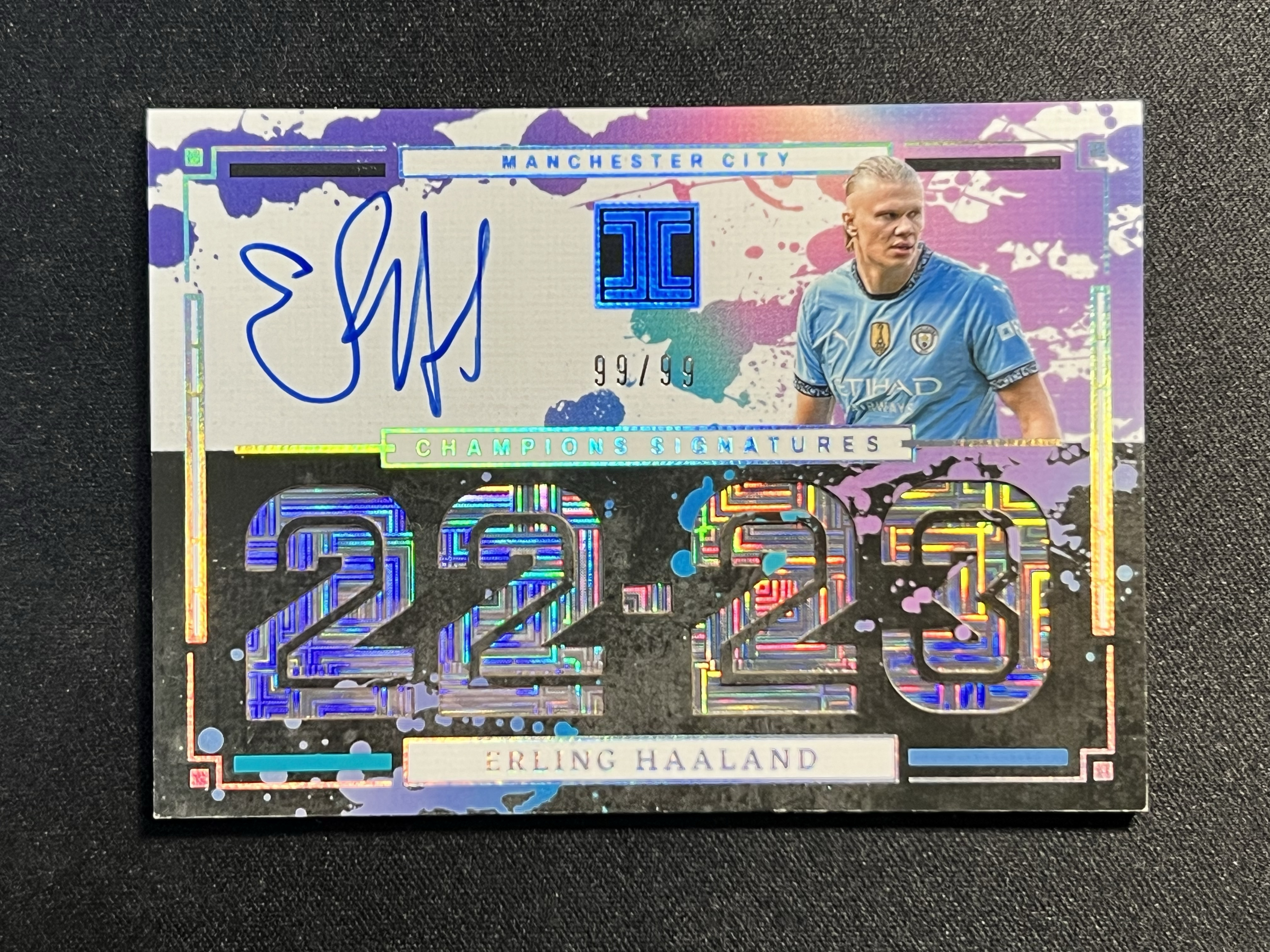 2024-25 Panini Impeccable Erling Haaland 小真金 哈兰德 99/99编 超级同背 卡签/签字 冠军签 无平行。曼城、挪威、多特蒙德爱吃小孩。又杀疯啦【珞珈拍卖】