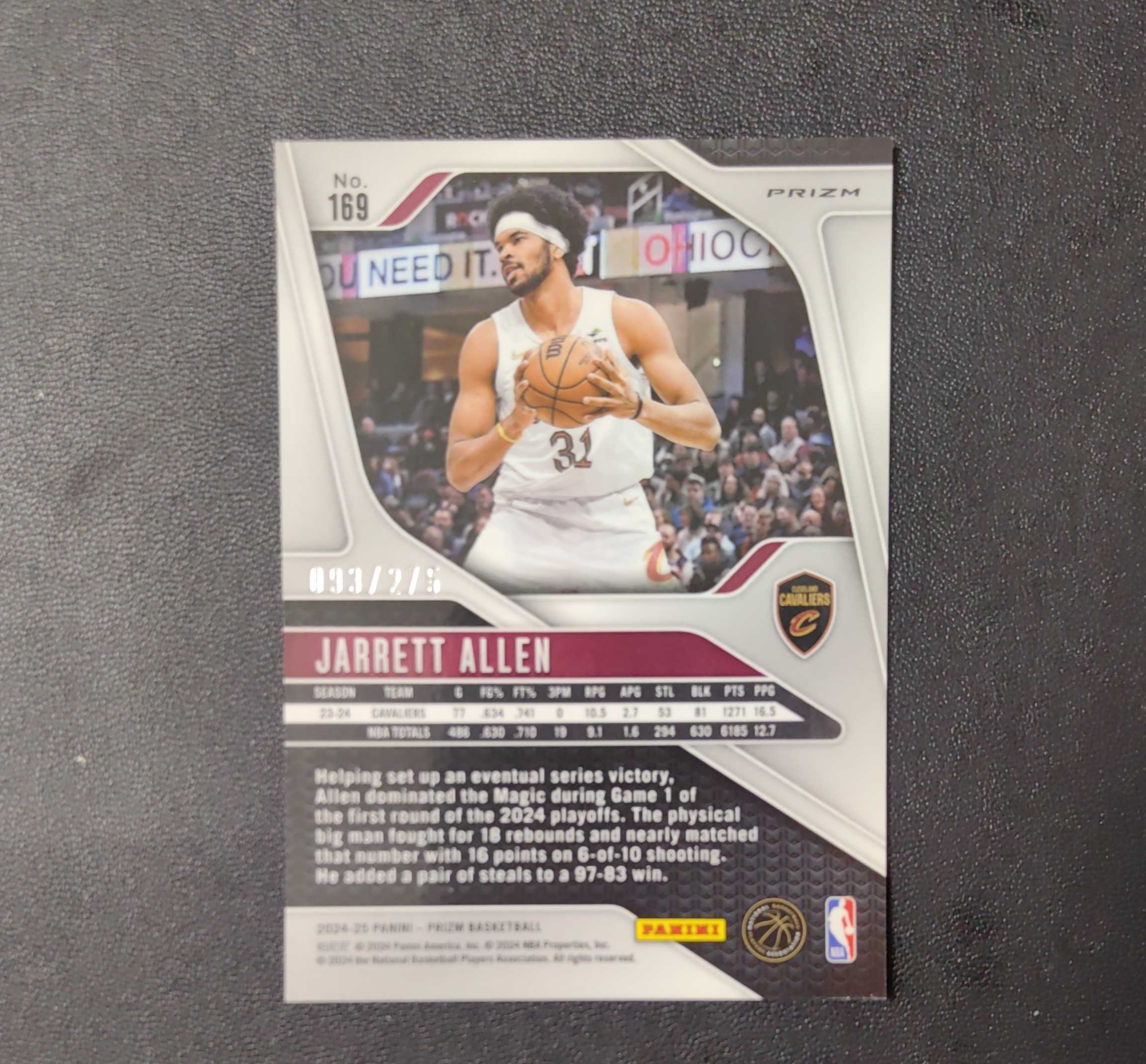 2024-25 panini prizm jarrett allen 骑士 贾勒特 阿伦 275编 白镭射折 东契奇 sga 库里 文班亚马 詹姆斯 湖人 勇士 马刺