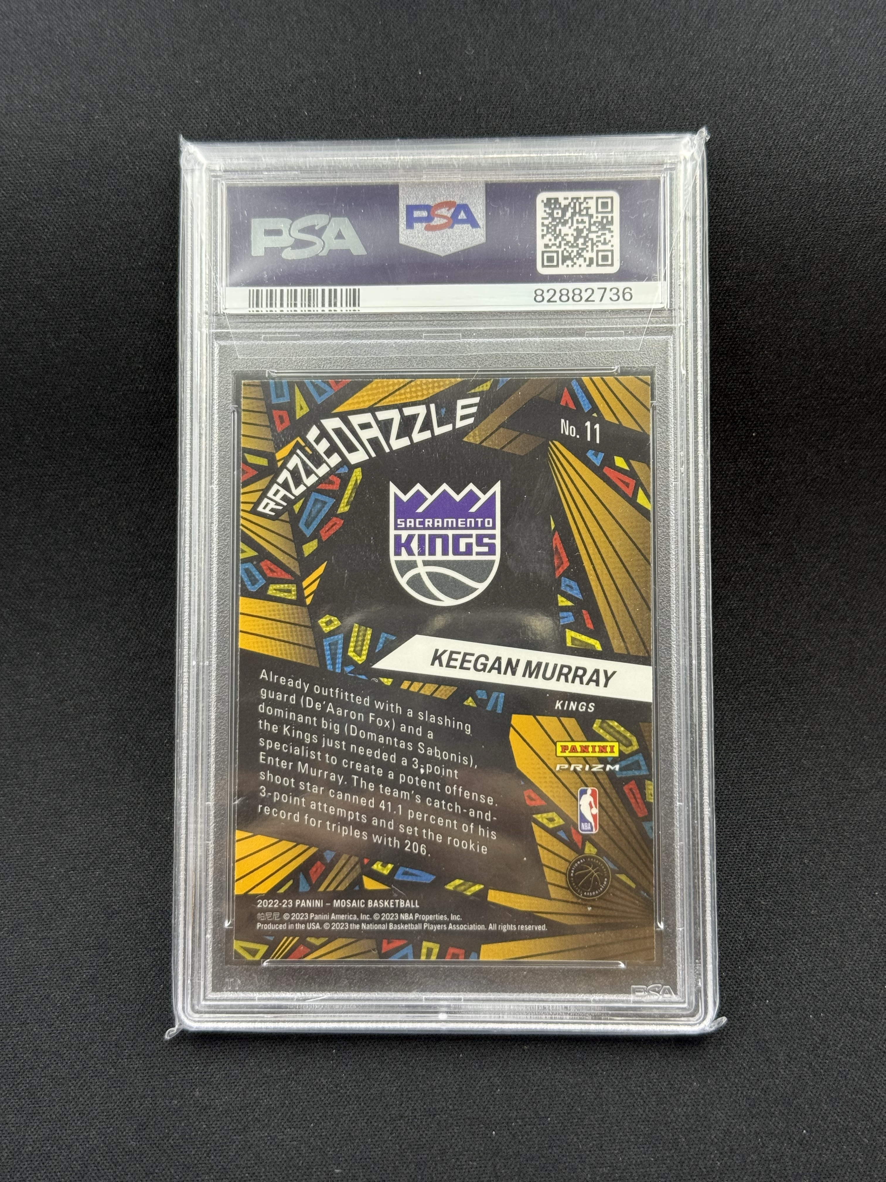 2022-23 Panini Mosaic Keegan Murray 【小贝代拍】NBA 马赛克 国王 基根穆雷 Razzle Dazzle 炫目特卡 大比例SP Psa10拍前看描述 Takara