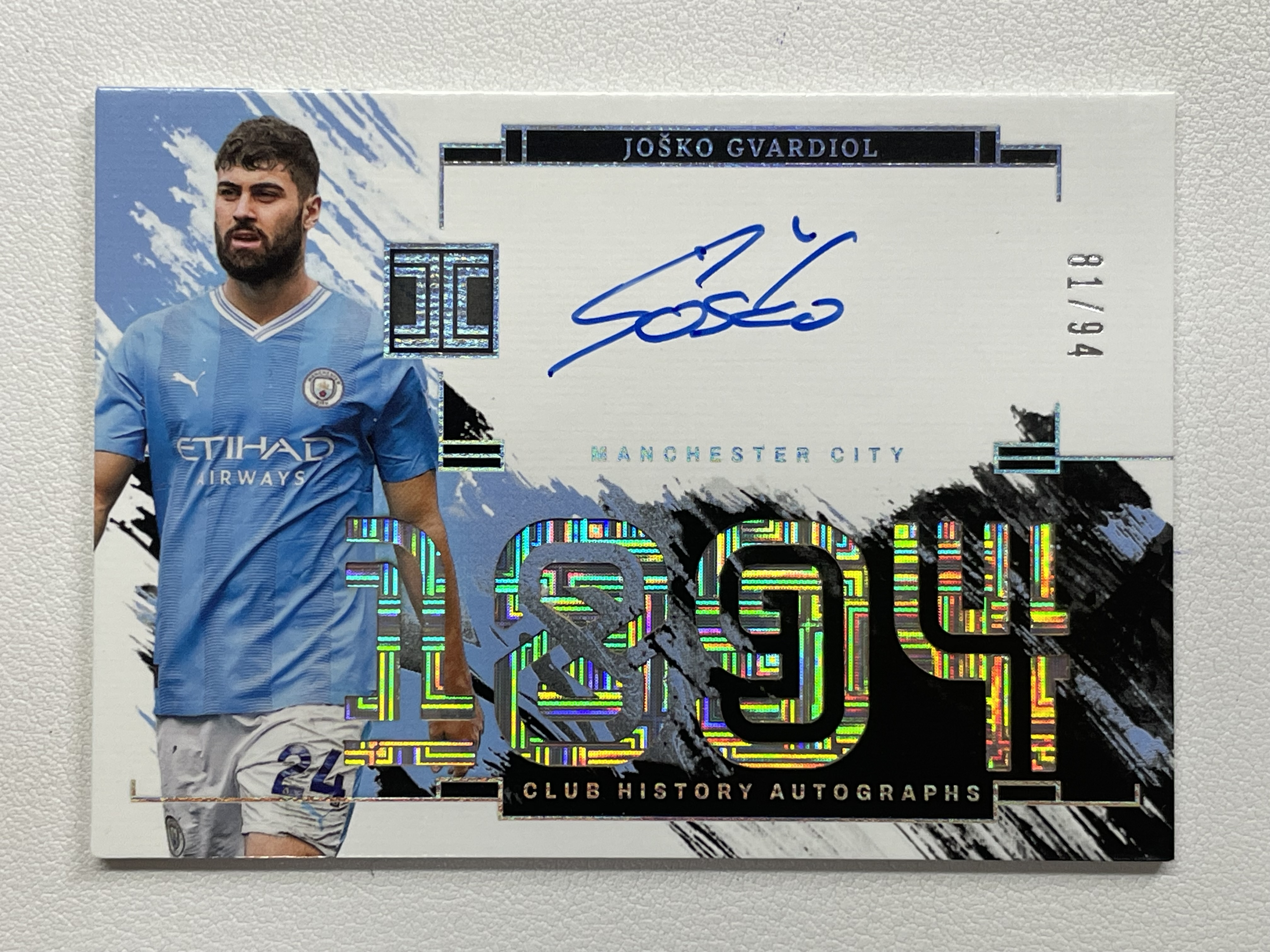 【天秤座代卖到卡预付85%】2023-24 Impeccable 小真金 英超 曼城 Gvardiol 格瓦迪奥尔 94编 数据 俱乐部历史数据 签字 卡签 实卡好看 收藏必备※MI42