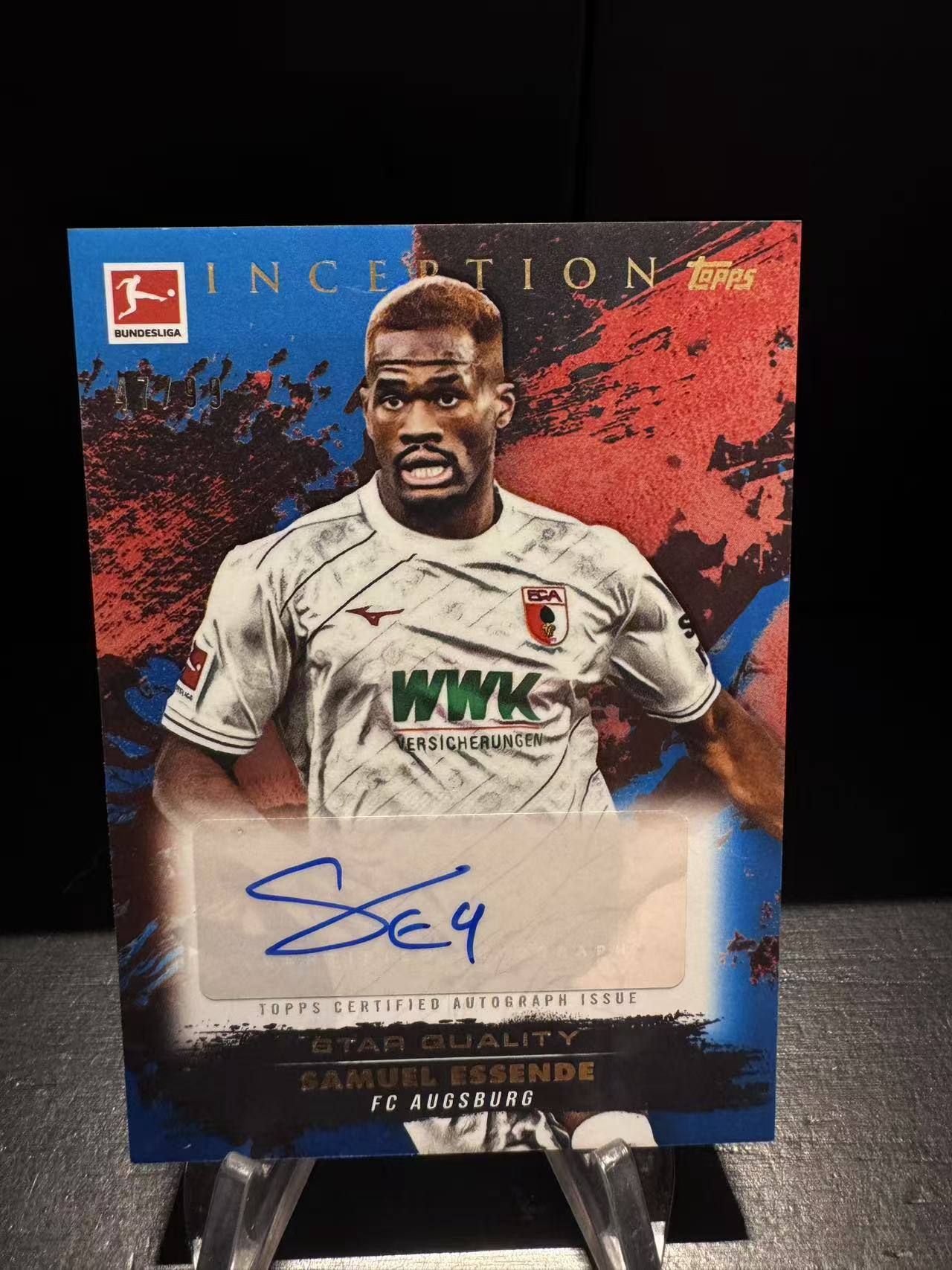 龖2024-25 Topps 德甲Inception盗梦空间 元年 奥格斯堡 埃森德 47/99编 签字 巴黎 Samuel Essende 卡品如图 收藏必备 MJ002M