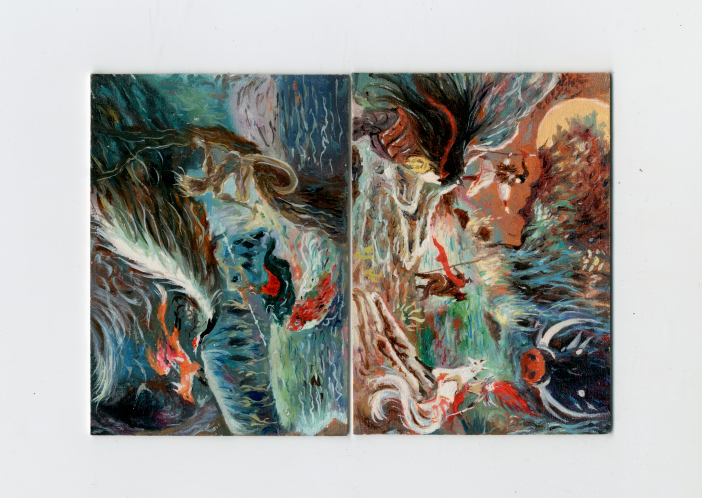 【Jackie杰基拍卖】星河工作室 韶华系列 油画 双宫 手绘卡 1/1 画师:H.D(灯塔)