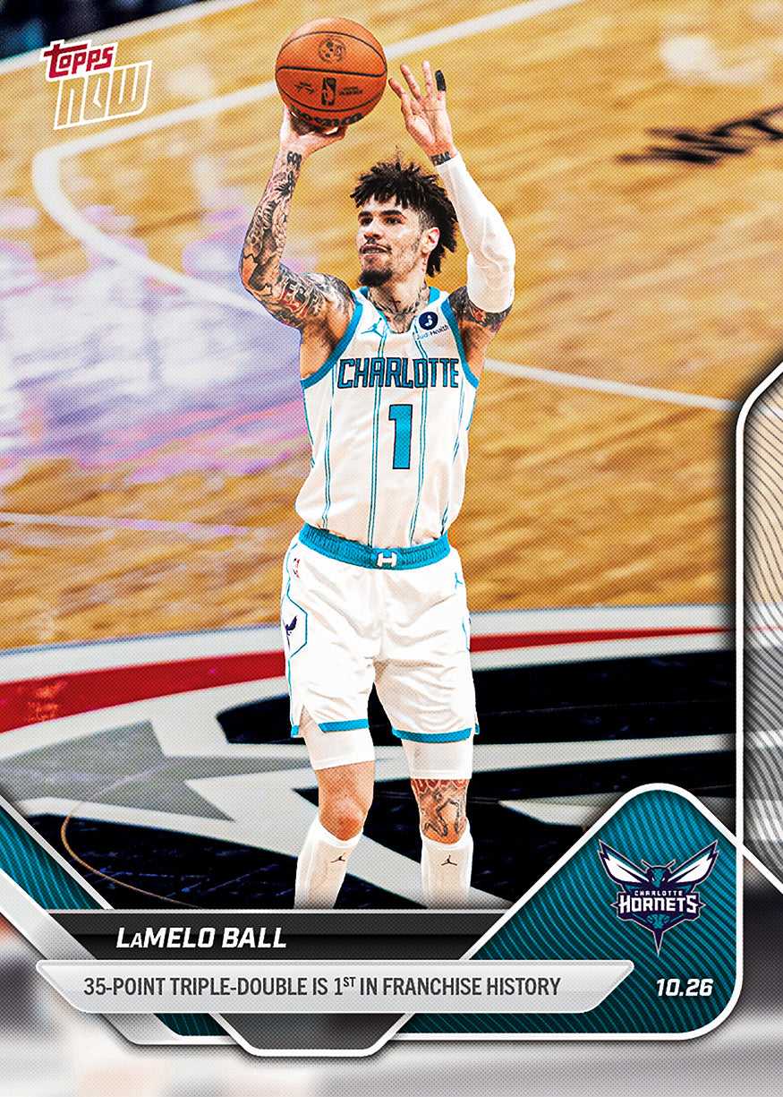 2025 Topps Now Lamelo Ball NBA 拉梅洛 鲍尔 三球 黄蜂队史首个30+三双【JS卡牌潮玩】（随机发货，卡品通行）
