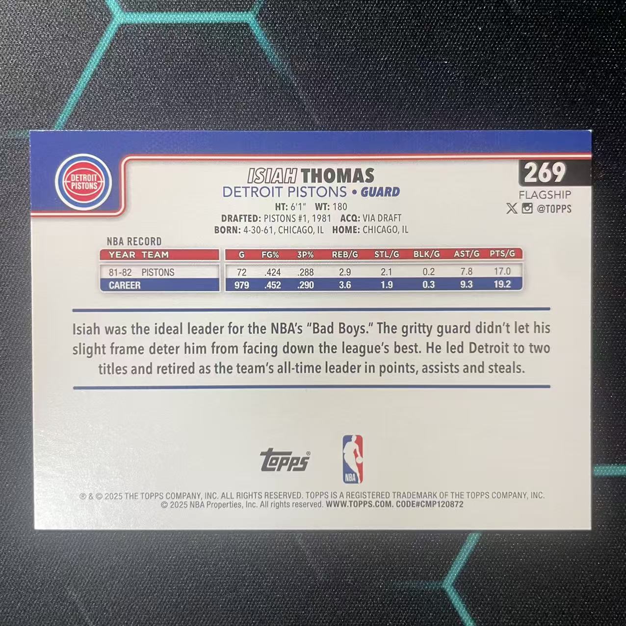 2025 Topps Flagship Isiah Thomas 【阿福代卖】 伊赛亚 托马斯 活塞 铜平行 2025编 年份编 收藏必备 (行行行)
