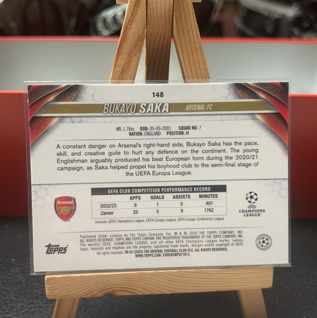 【SY代卖sy0500-可累积-瑕疵看图】2024 Topps Chrome Bukayo Saka 萨卡 阿森纳 199编