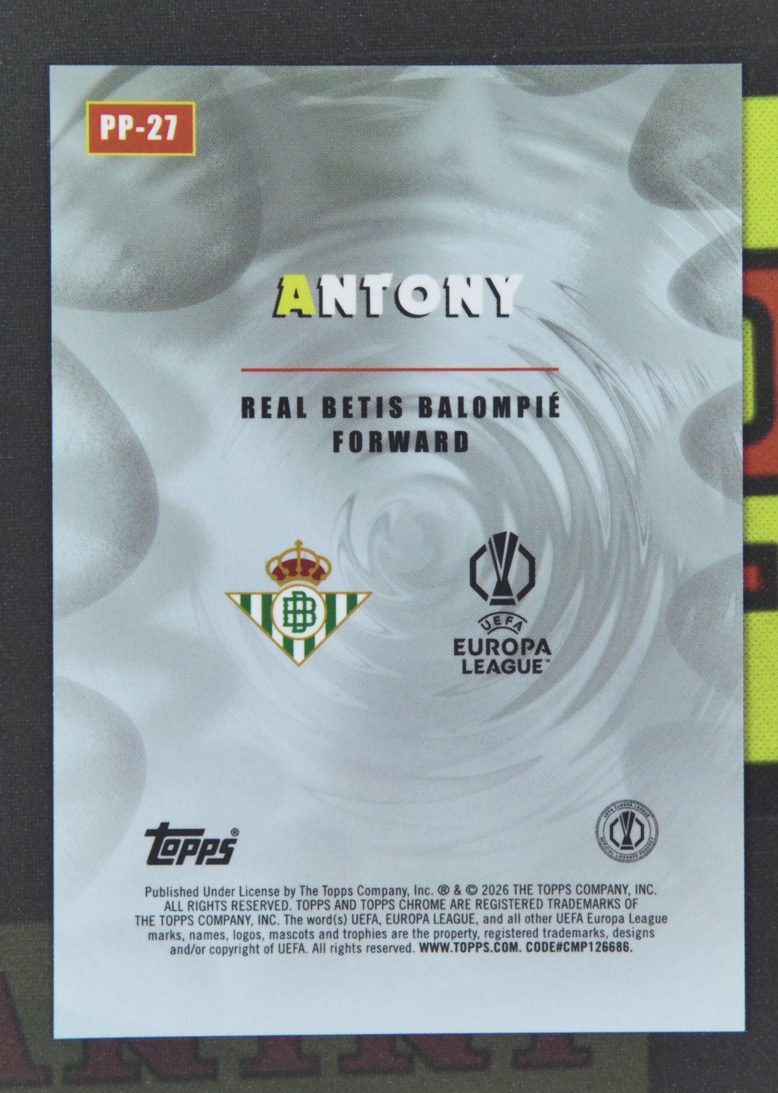 2025-26 Topps Chrome Antony Nirvana Project 安东尼 皇家贝蒂斯 6/8 主力球员特卡 红圈圈 红钱币 红包 TC 卡品如图 M哥¥