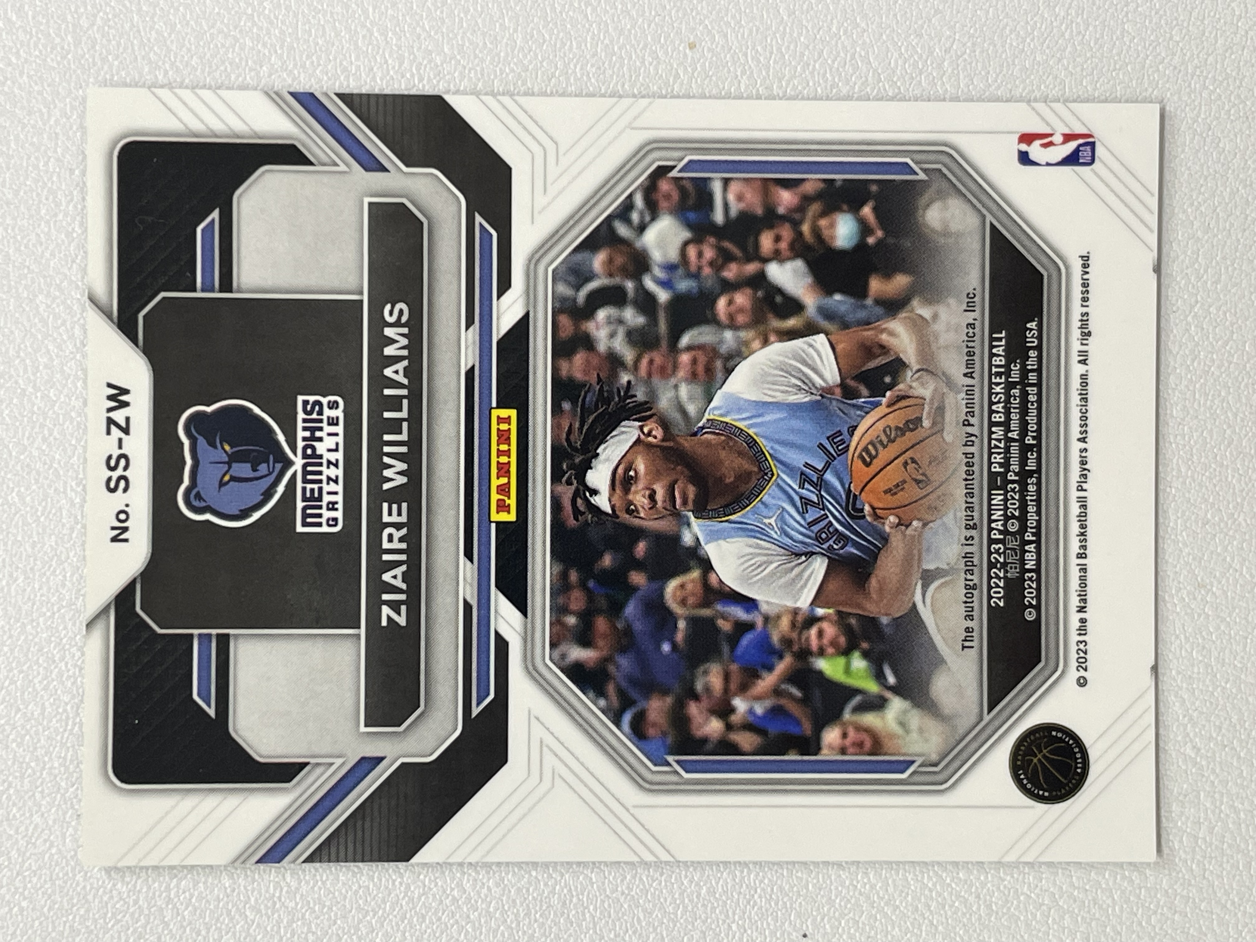 【天秤座拍卖到卡预付85%】2022-23 Panini Prizm 灰熊 Ziaire Williams 扎伊尔 宰伊尔 威廉姆斯 ss签 签字 实卡好看 收藏必备※花儿最美