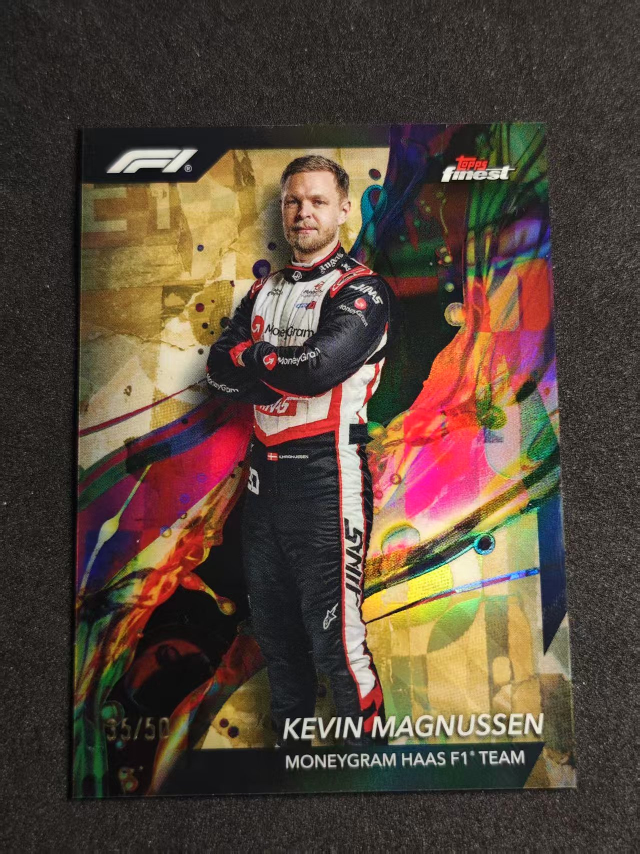 2024 Topps Finest Kevin Magnussen F1 哈斯车队 凯文 马格努森 F1方程式赛车 35/50编 金折 卡品如图