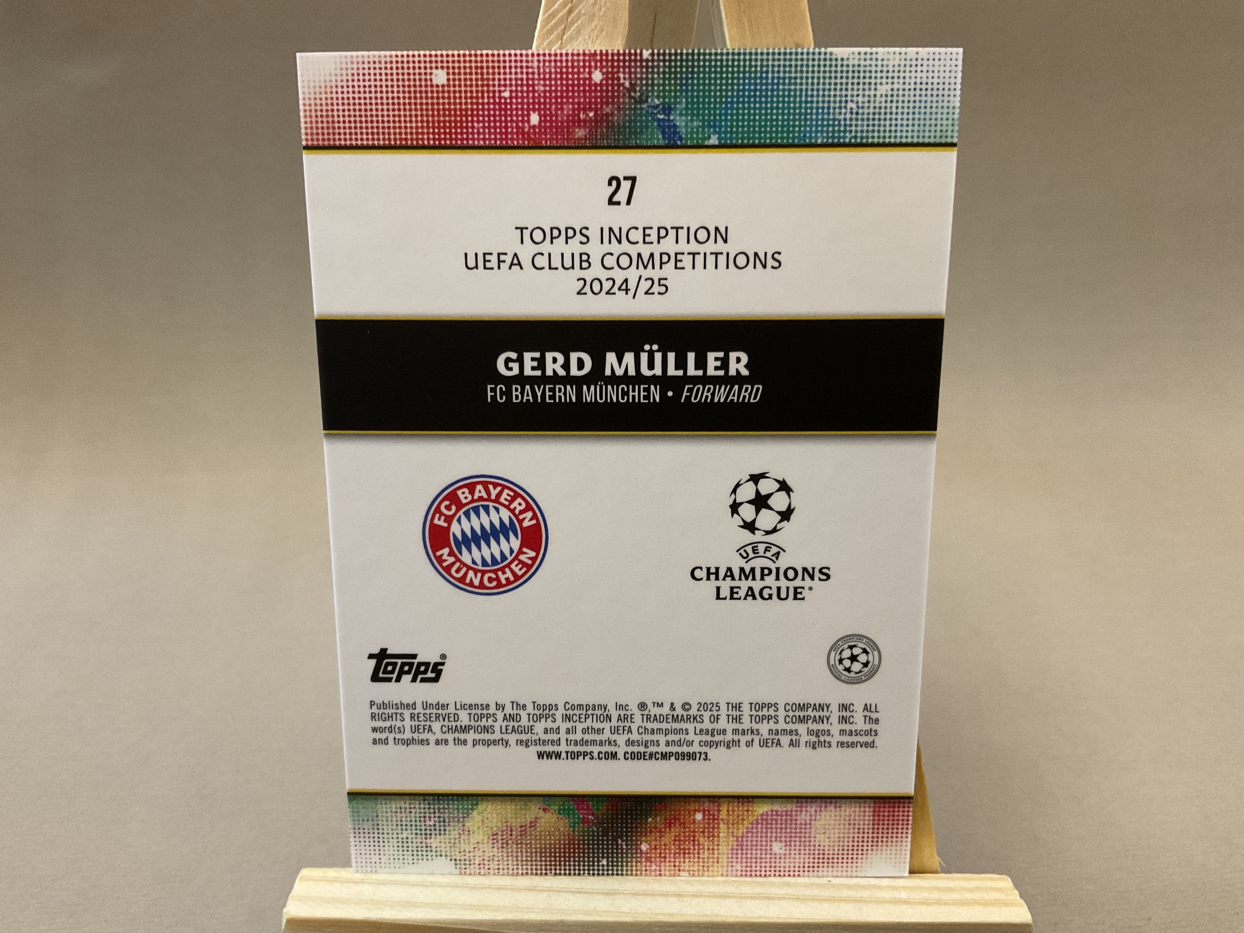 2025 Topps Inception Gerd Muller #99编 盗梦 德国 传奇 盖德 盗梦空间 穆勒 拜仁慕尼黑 欧冠 绿折
