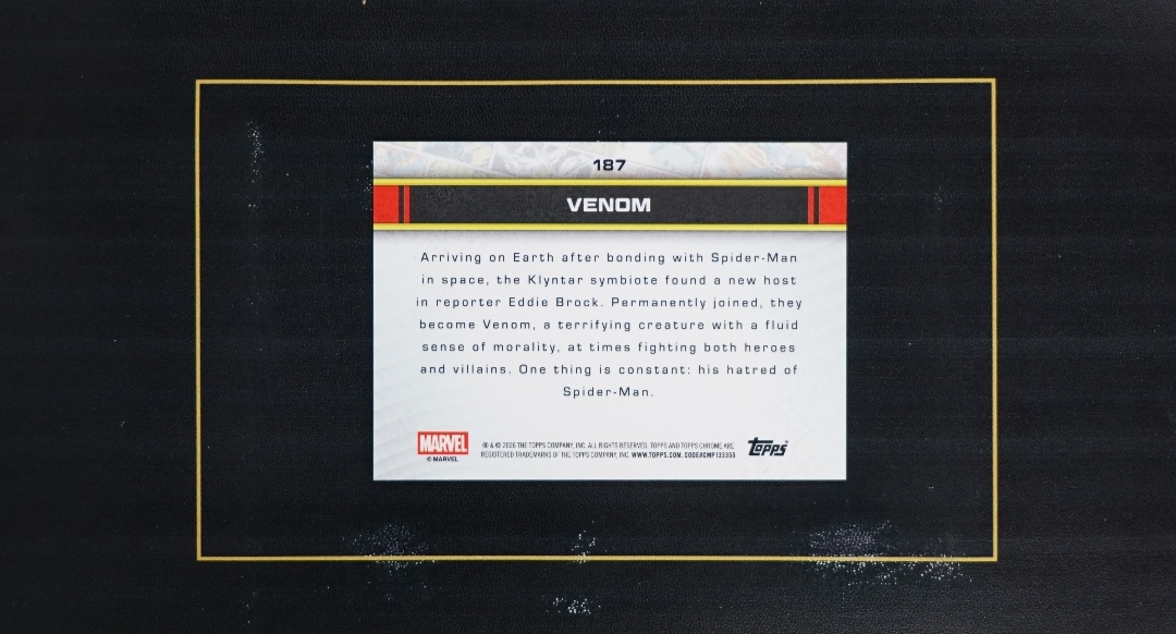 2026 Topps Chrome Marvel Comics 漫威宇宙 Venom 毒液 变形虫折 折射 #187 可评psa bgs ebay有价 默认通行品 瑕疵看图