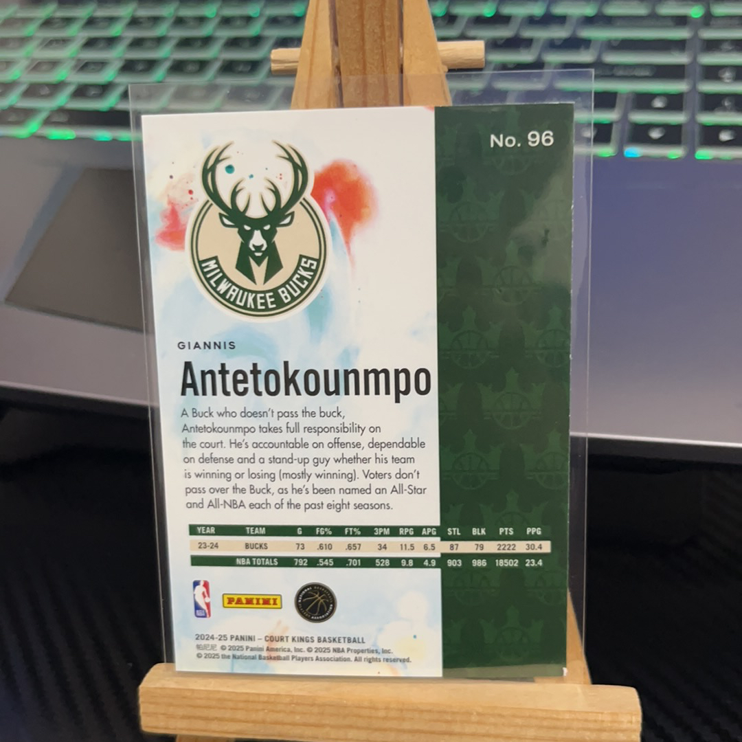 2024-25 Panini Court Kings Giannis Antetokounmpo 字母哥 雄鹿 油画系列 卡品如图 凑图必备 值得收藏!免费代卖!