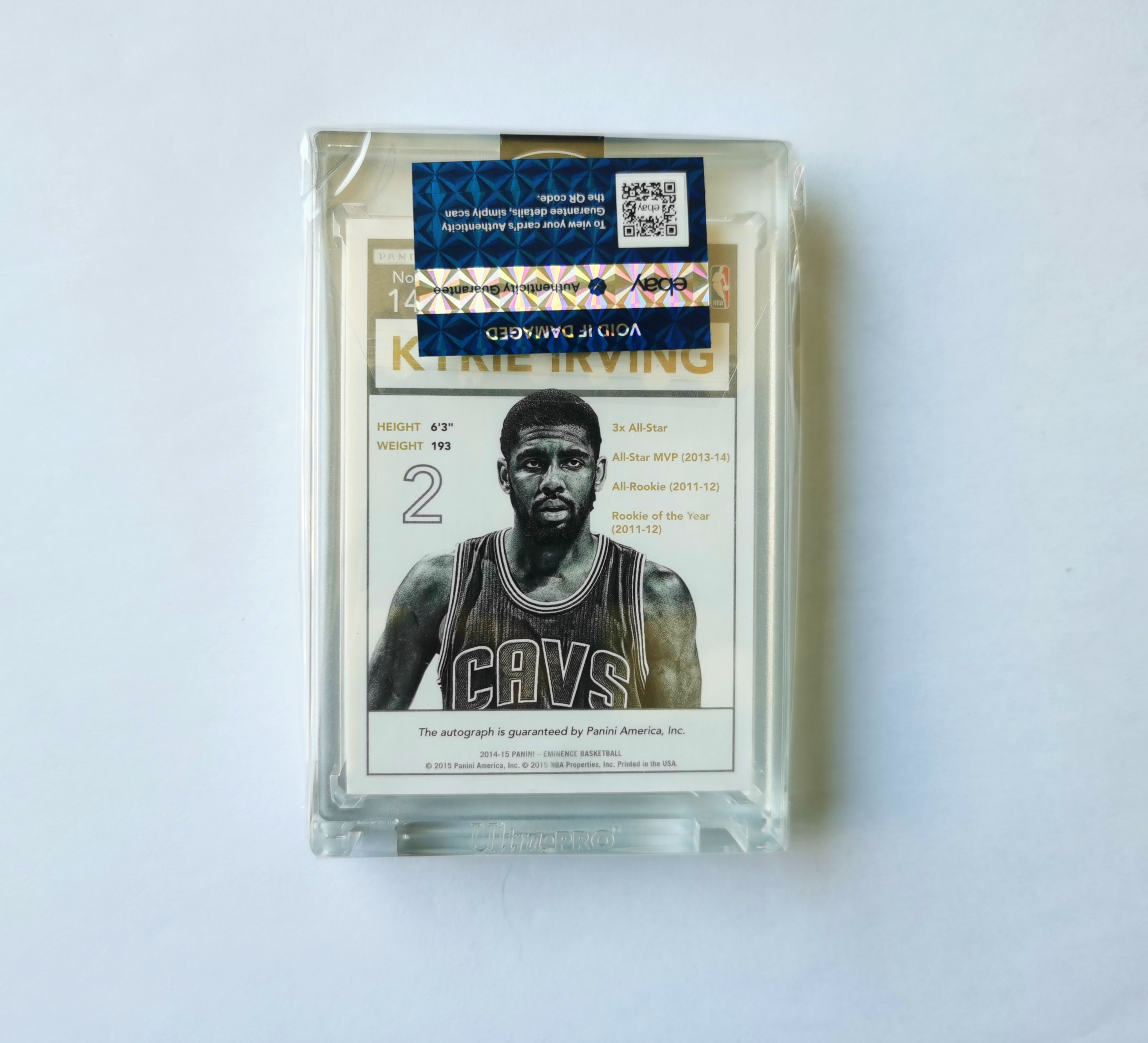 里脊拍卖 2014-15 Eminence 大真金 凯里 欧文 金笔 卡签 10编 9/10 数据 全明星 签字 原封砖 骑士 凯尔特人 独行侠 小牛 卡品如图 超级经典 收藏佳品 eBay认证鉴定