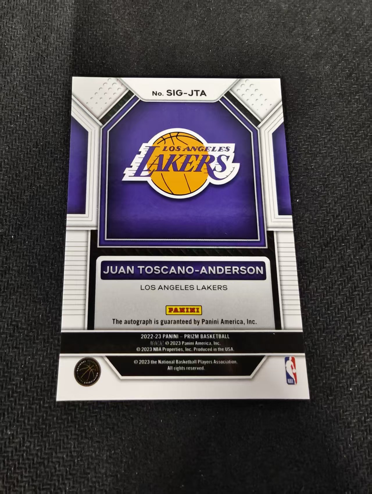 2022-23 PANINI Prizm Juan Toscano-Anderson 洛杉矶湖人 胡安 托斯卡诺 安德森 签字 瑕疵如图