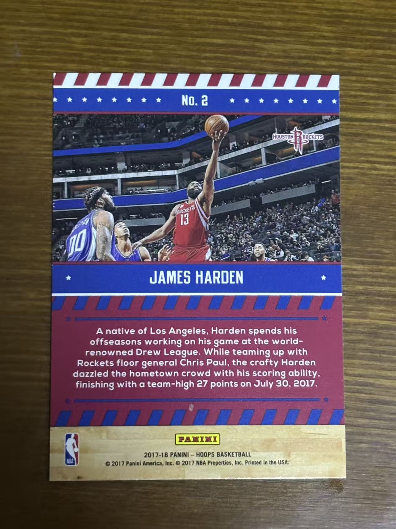 2017-18 Panini NBA Hoops James Harden 【磊子球星卡】 詹姆斯 哈登 登哥 大胡子 火箭 Hoops Special Delivery 极速派送 卡品如图 介意勿拍