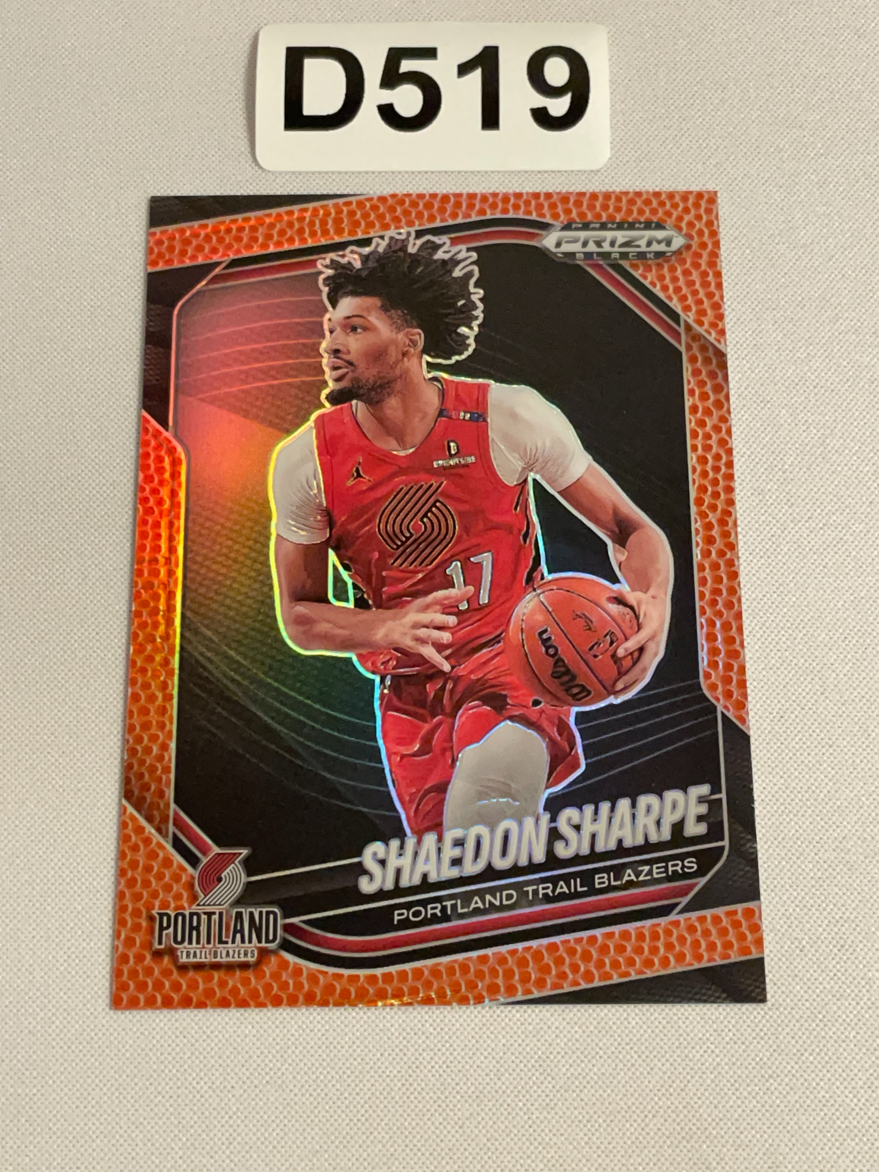 【天龙球星卡】WTX 2024-25 PRIZM BLACK 开拓者 谢登夏普 225编球皮折 198/225