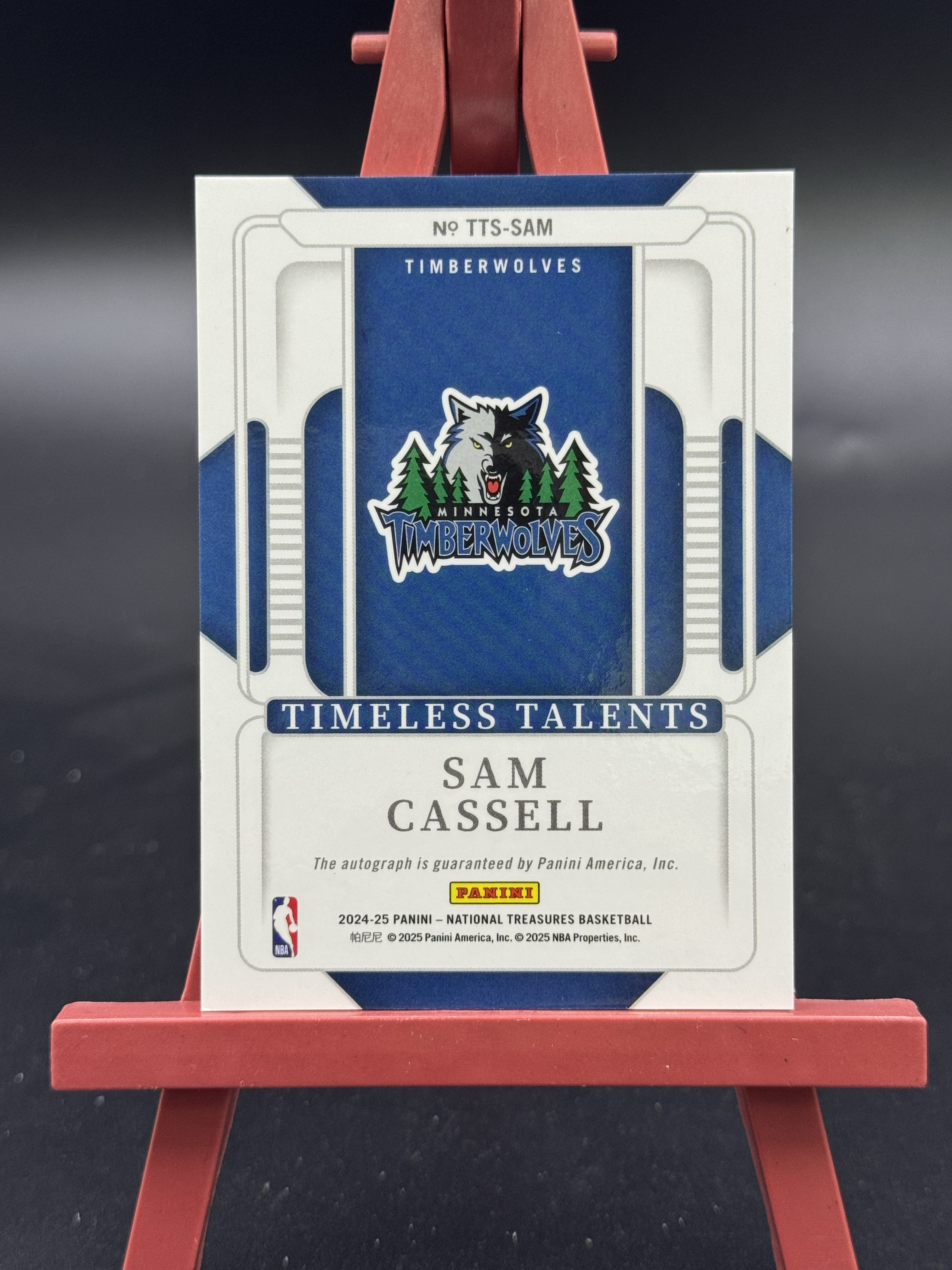2024-25 Panini National Treasures Sam Cassell 国宝 森林狼 山姆 卡斯尔 卡签 签字 05/24编 红平行 【优质签字专场】Hzo4