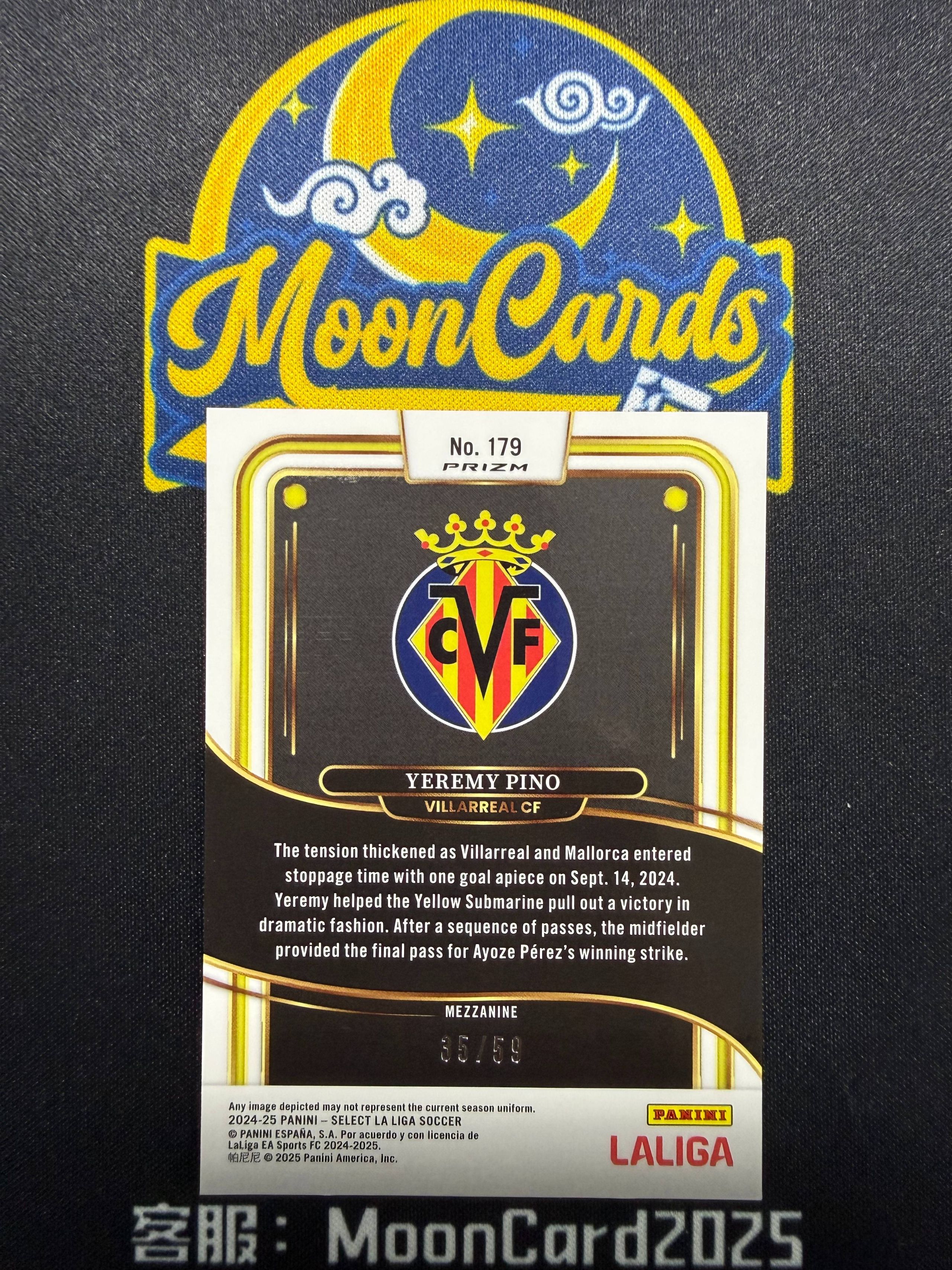 【梦卡拍卖】2024-25 Panini Select yeremy pino 皮诺 格子折 比利亚雷亚尔 折射 59编 二级 细节如图 #Ci# 三金GY